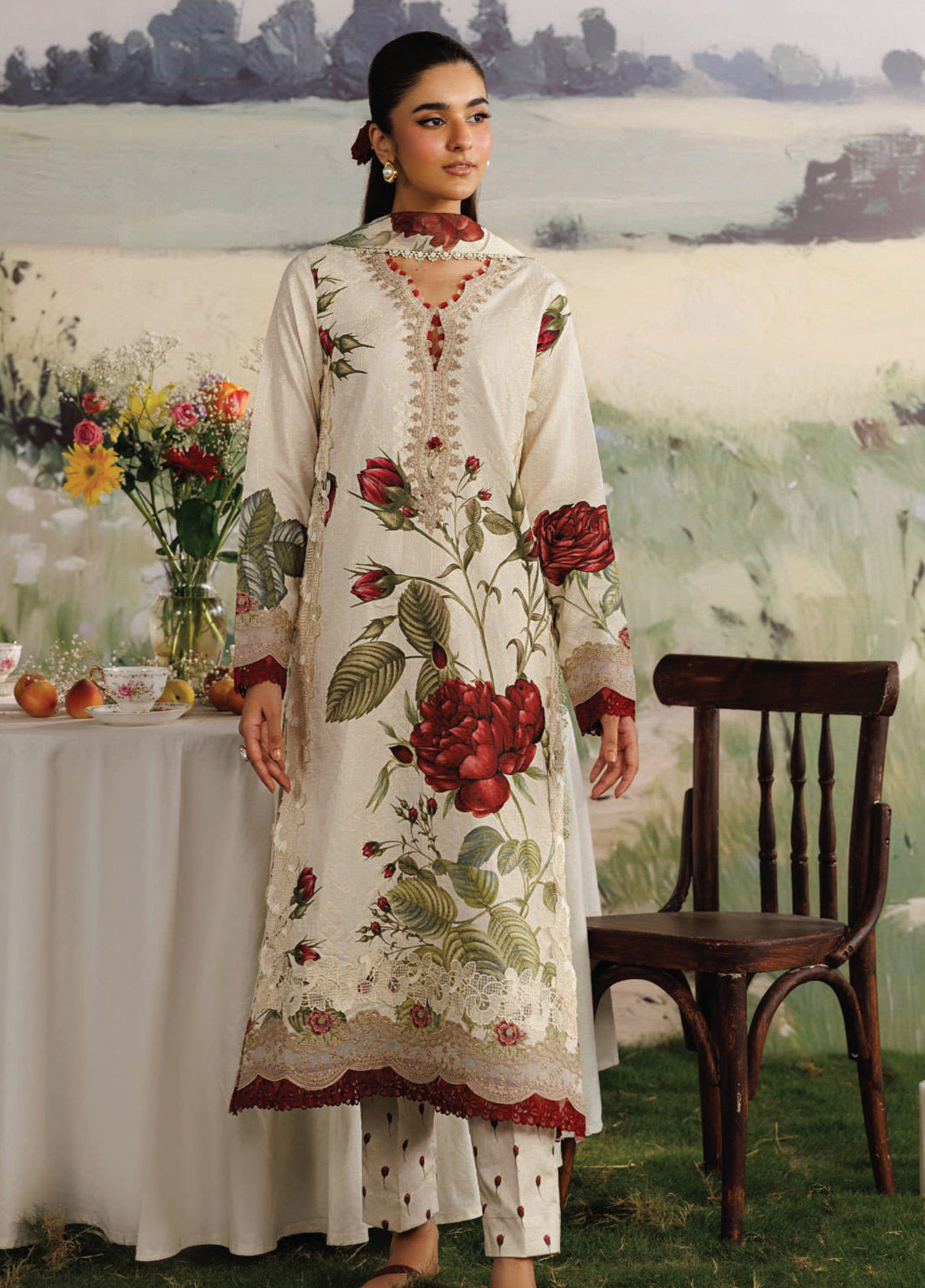 Rimjhim By Zarqash The Moonsoon Embroidered Pima Lawn 3 Piece Unstitched Suit ZQ26RTME D-ZQ002 BAHAR