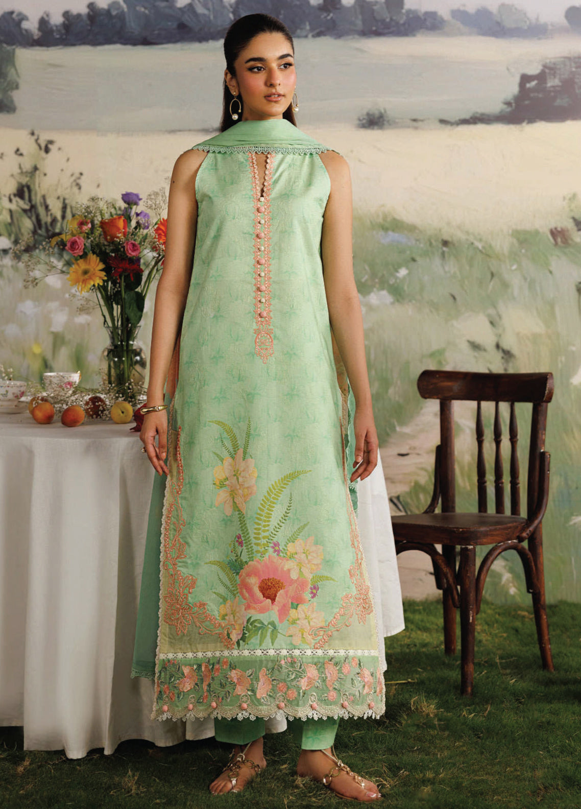 Rimjhim By Zarqash The Moonsoon Embroidered Pima Lawn 3 Piece Unstitched Suit ZQ26RTME D-ZQ002 MEHRAAB-E-GUL
