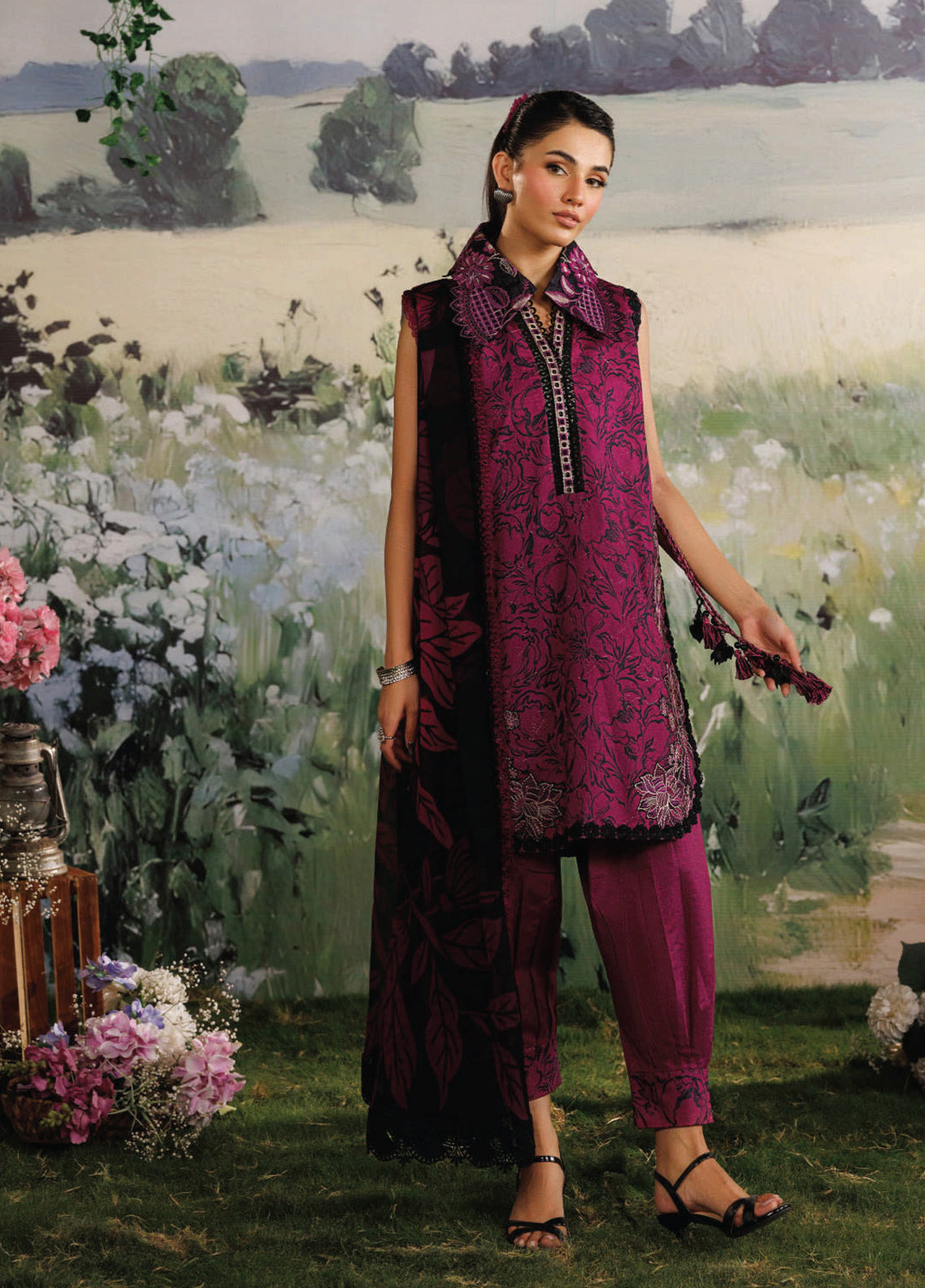 Rimjhim By Zarqash The Moonsoon Embroidered Pima Lawn 3 Piece Unstitched Suit ZQ26RTME D-ZQ003 GULMOHAR