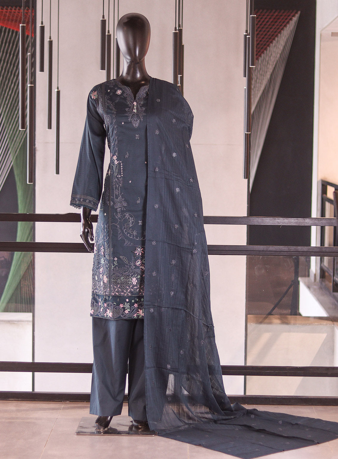 Rivaaj Embroidered Cotton 3 Piece Stitched Suit RJ26EC D-01 DASTAN Zinc