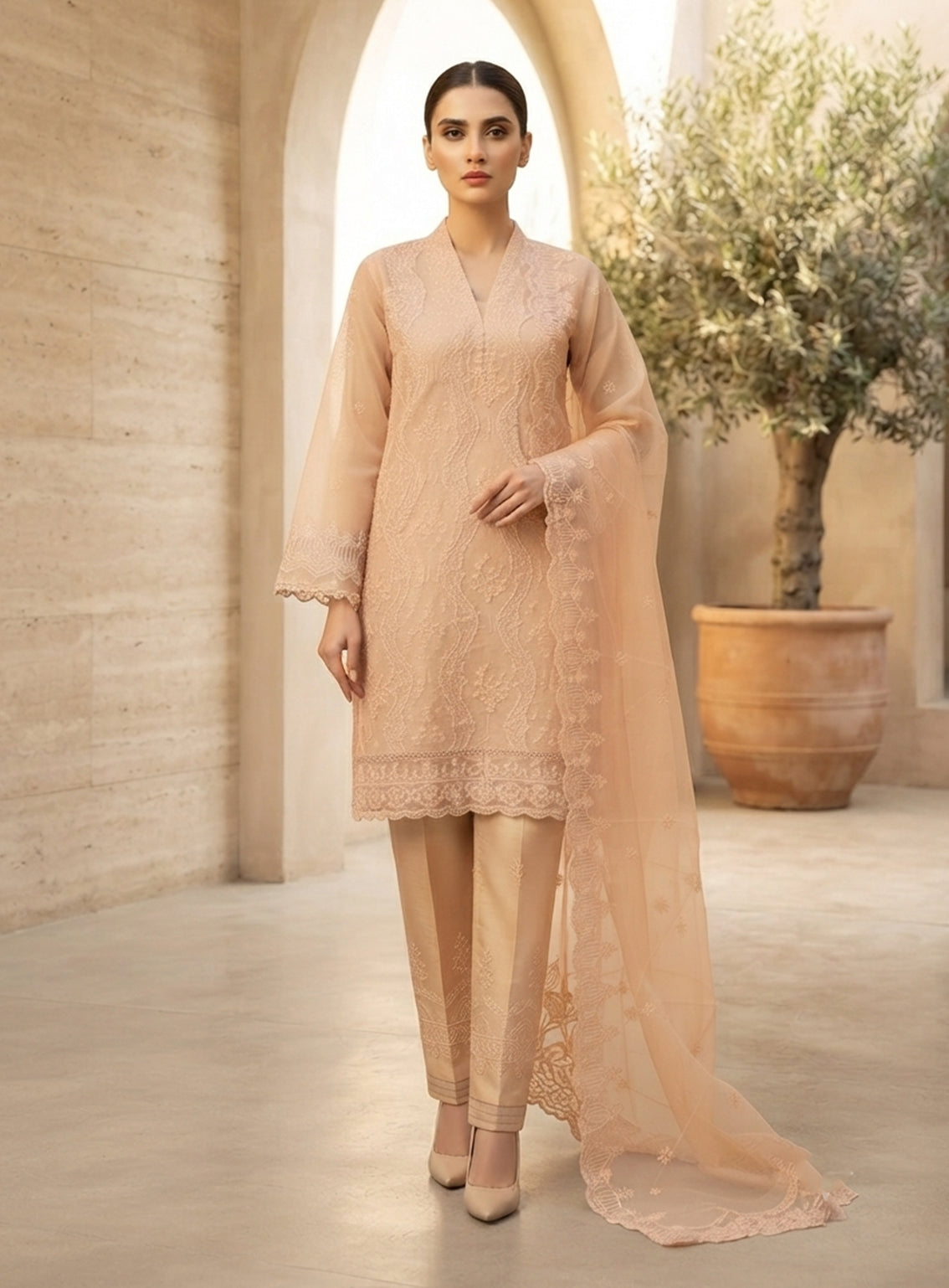 Rivaaj Embroidered Organza 3 Piece Stitched Suit RJ26EP D-80A-PC