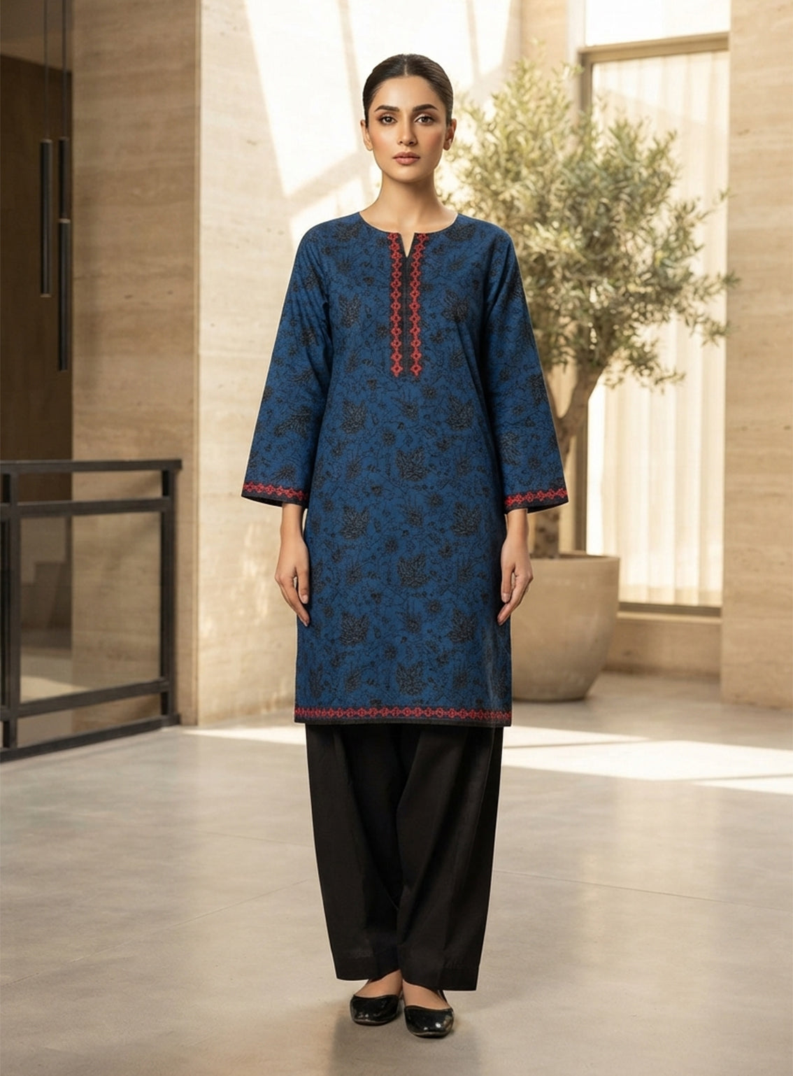 Rivaaj Printed Lawn 2 Piece Stitched Shirt Trouser RJ26EP D-10-BB