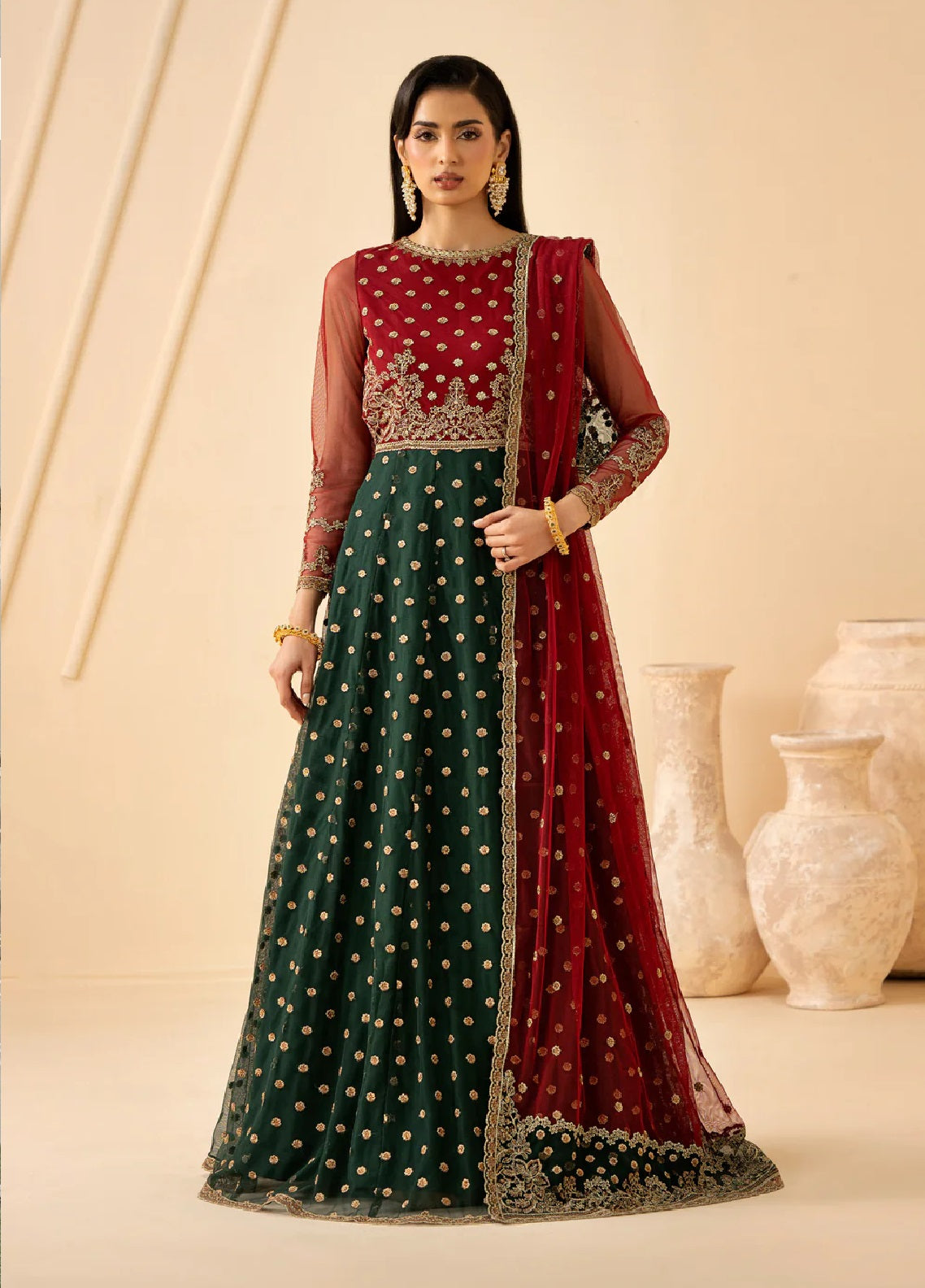 Riwayat By Zarif Embroidered Net 3 Piece Unstitched Suit ZF26R D-ZRF-RC-02 ELIKA