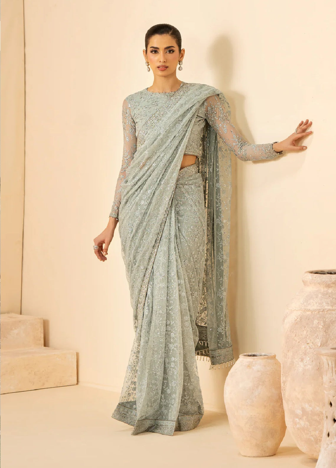 Riwayat By Zarif Embroidered Net 3 Piece Unstitched Suit ZF26R D-ZRF-RC-06 MINTARA