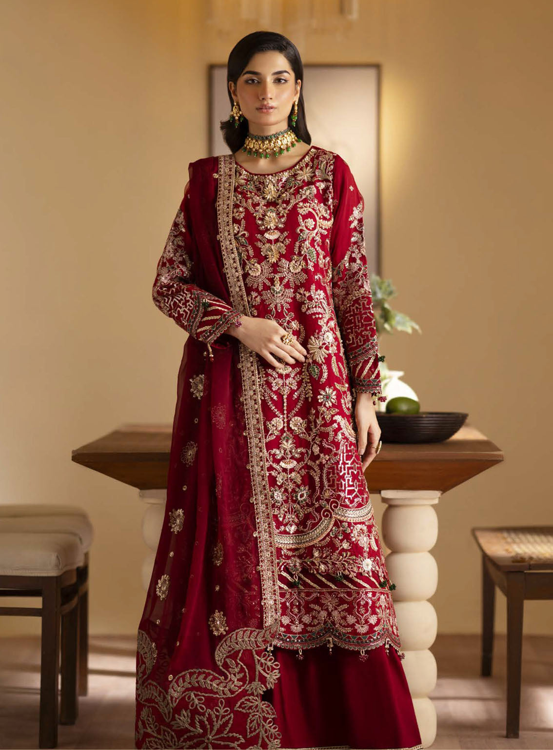 Romansiyyah By Emaan Adeel Embroidered Chiffon Suits Unstitched 3 Piece - EA24RF NASHWA