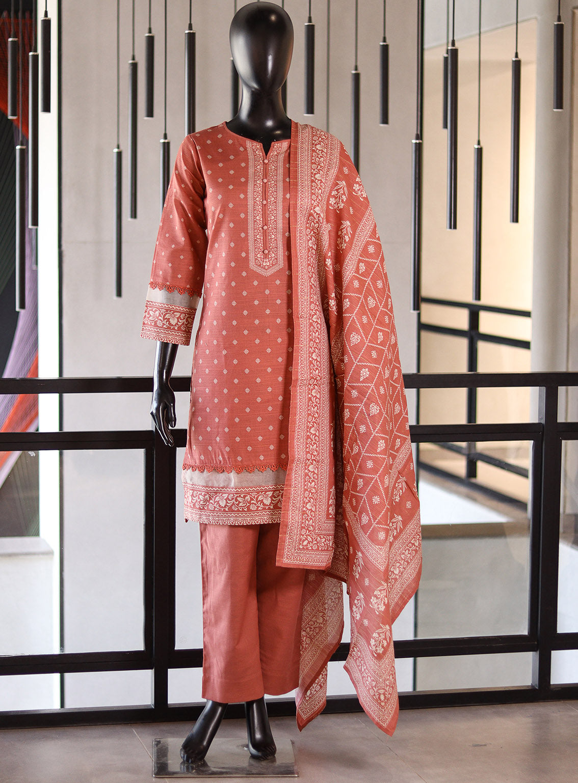 Royal Fashion Digital Printed Khaddar Suits Stitched 3 Piece - RF24PK BSK05