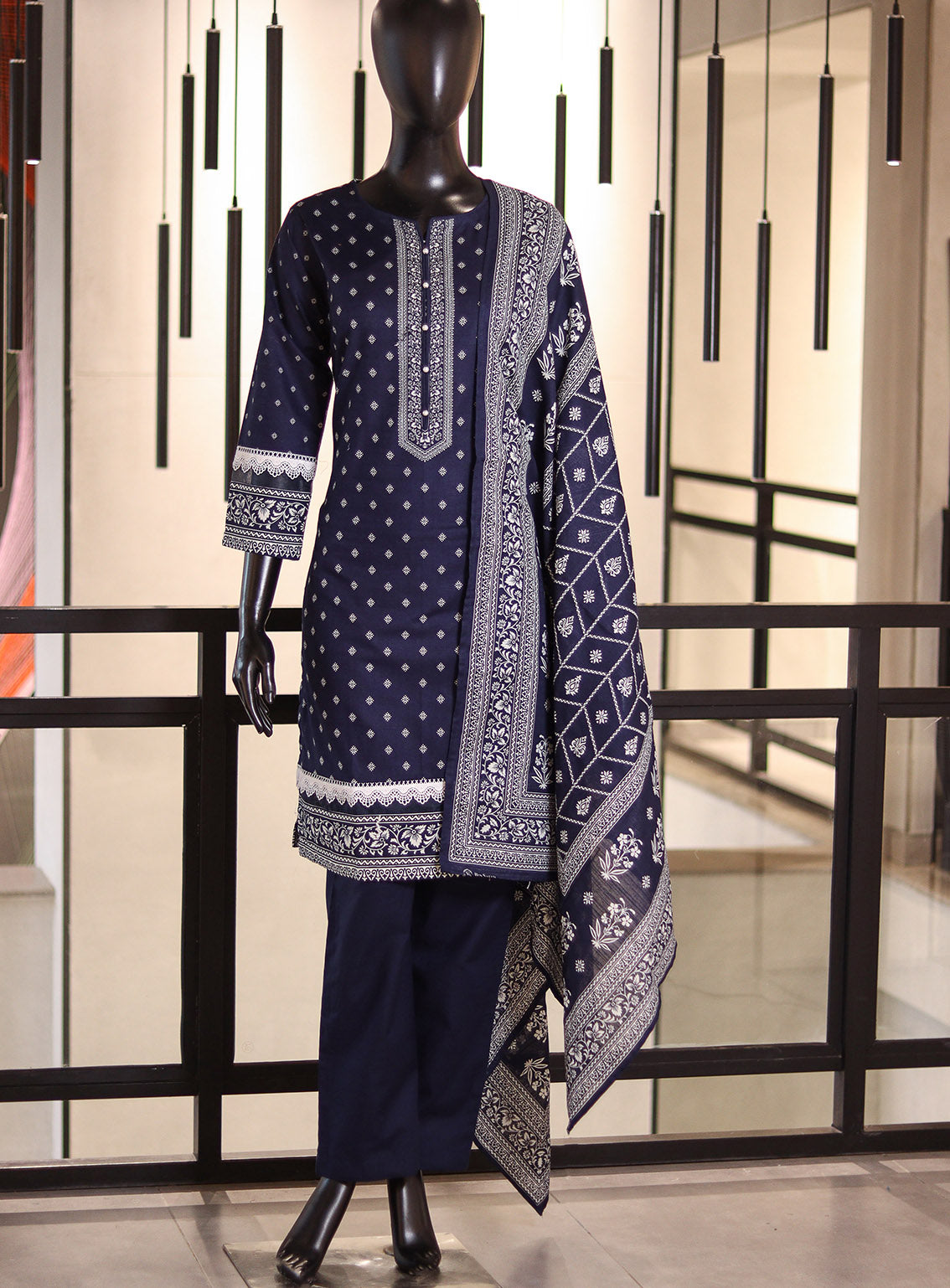 Royal Fashion Digital Printed Khaddar Suits Stitched 3 Piece - RF24PK BSK10