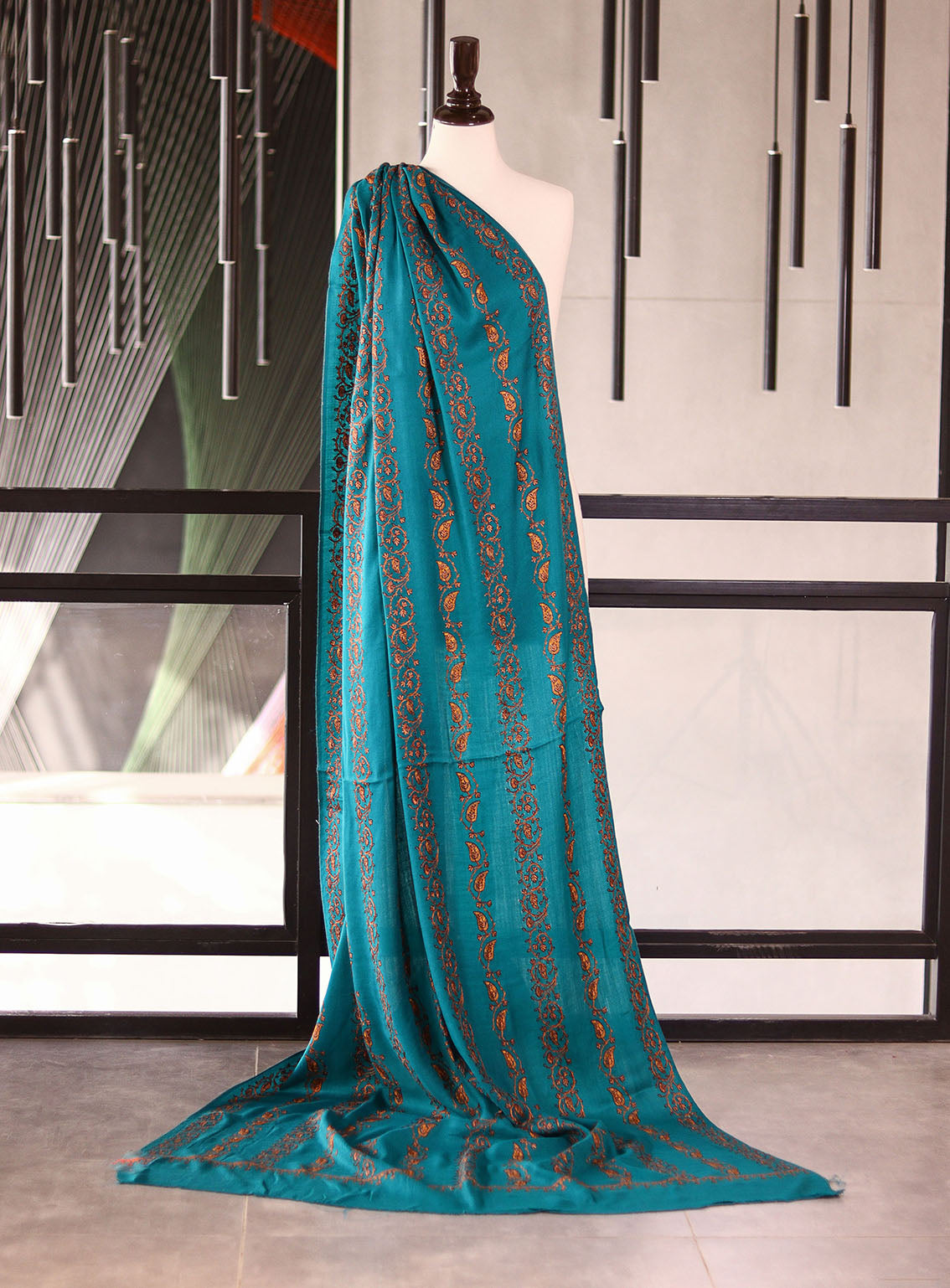 Royal Fashion Embroidered Woolen Shawls - RF25SH I623-BJ01