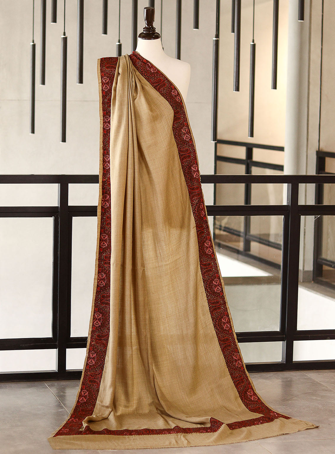 Royal Fashion Embroidered Woolen Shawls - RF25SH I624-B02-2