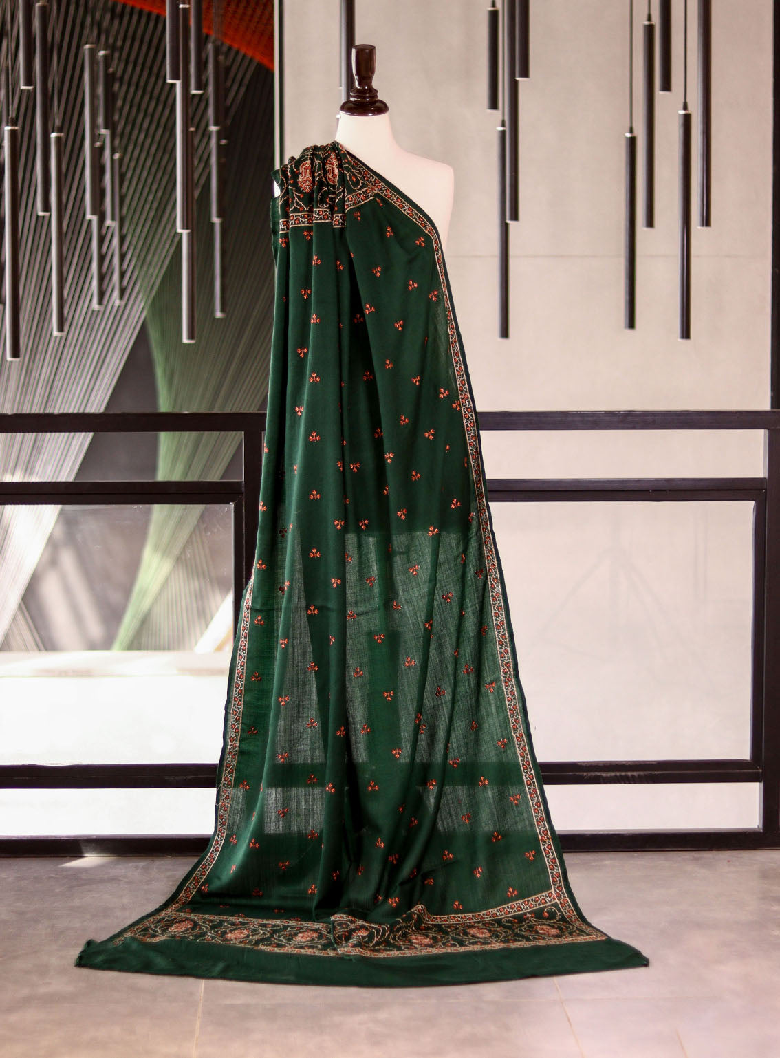 Royal Fashion Embroidered Woolen Shawls - RF25SH I624-PB01-1