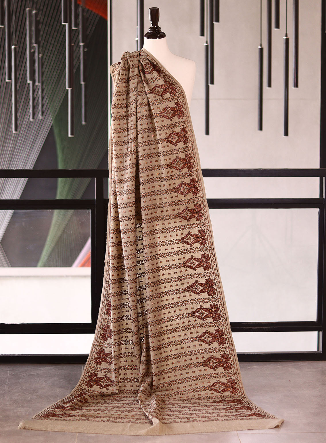 Royal Fashion Embroidered Woolen Shawls - RF25SH I625-XJ02-1