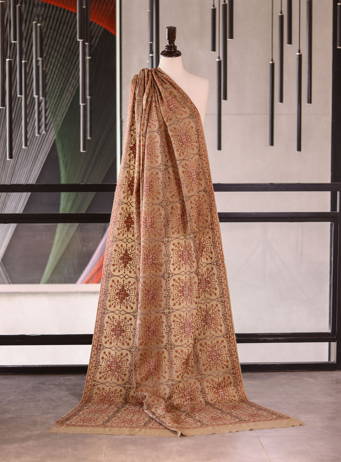 Royal Fashion Embroidered Woolen Shawls - RF25SH I625-XJ03-1