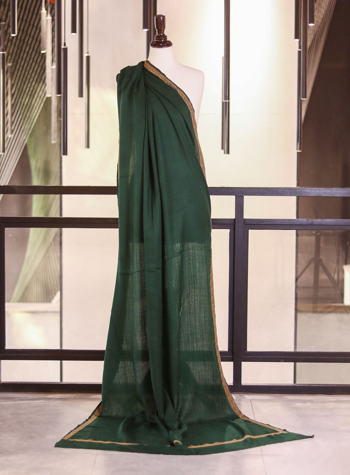 Royal Fashion Embroidered Woolen Shawls - RF25SH W623-BH01 Cream