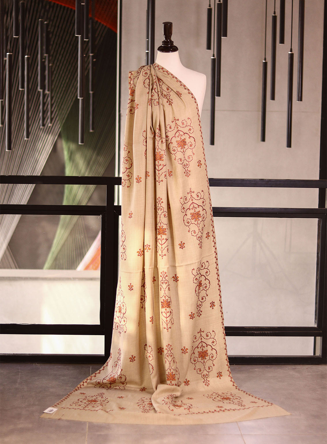 Royal Fashion Embroidered Woolen Shawls - RF25SH W623-XB02-1