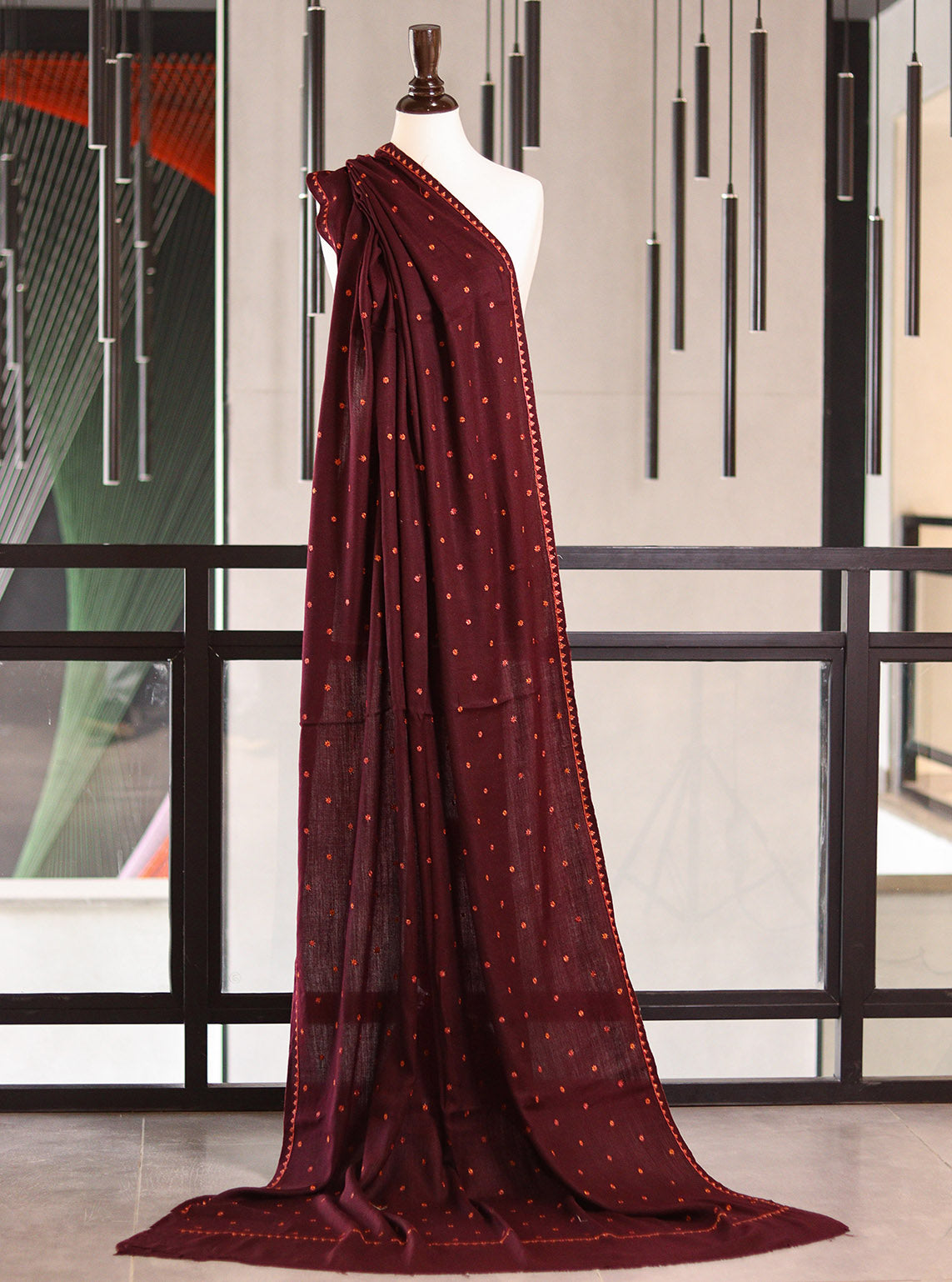 Royal Fashion Exclusive Woolen Shawls - RF24SH W622-BB02 Dark Purple