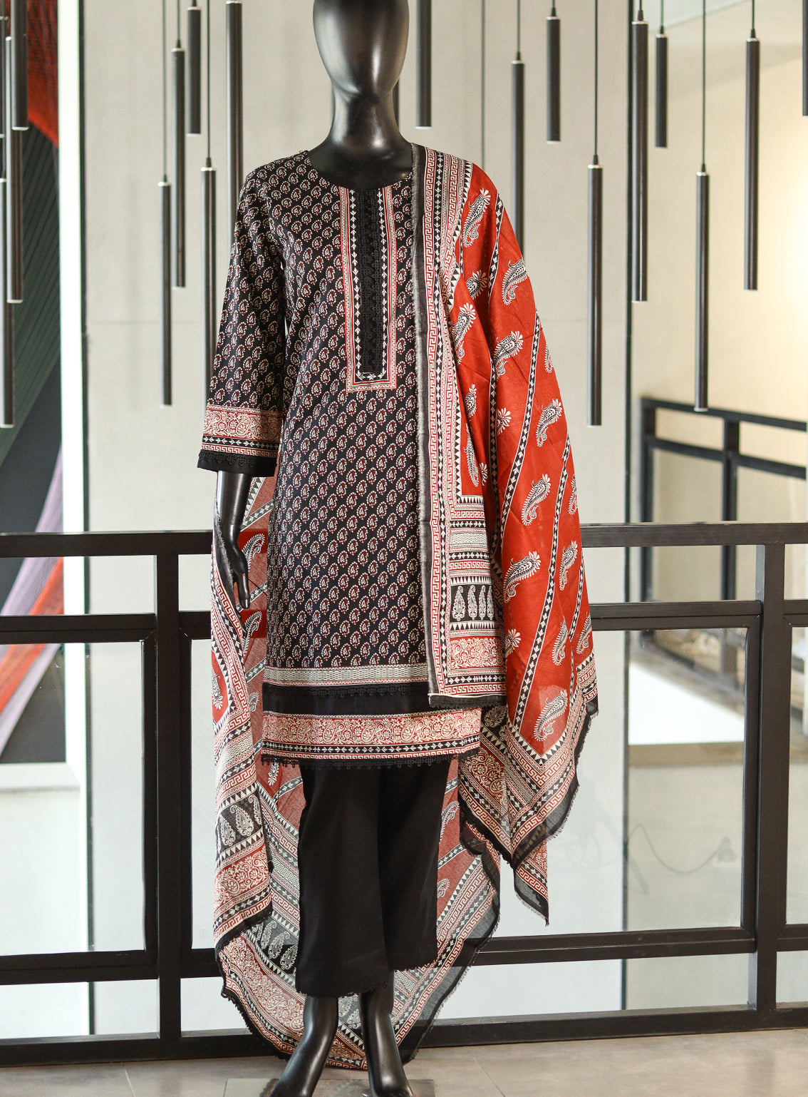 Royal Fashion Printed Lawn Suits Stitched 3 Piece - RF25DPL BS12