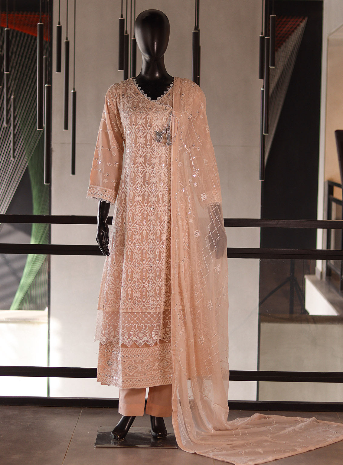 Royal Fashion Embroidered Chiffon 3 Piece Stitched Suit RF26EP D-SG14 LPK