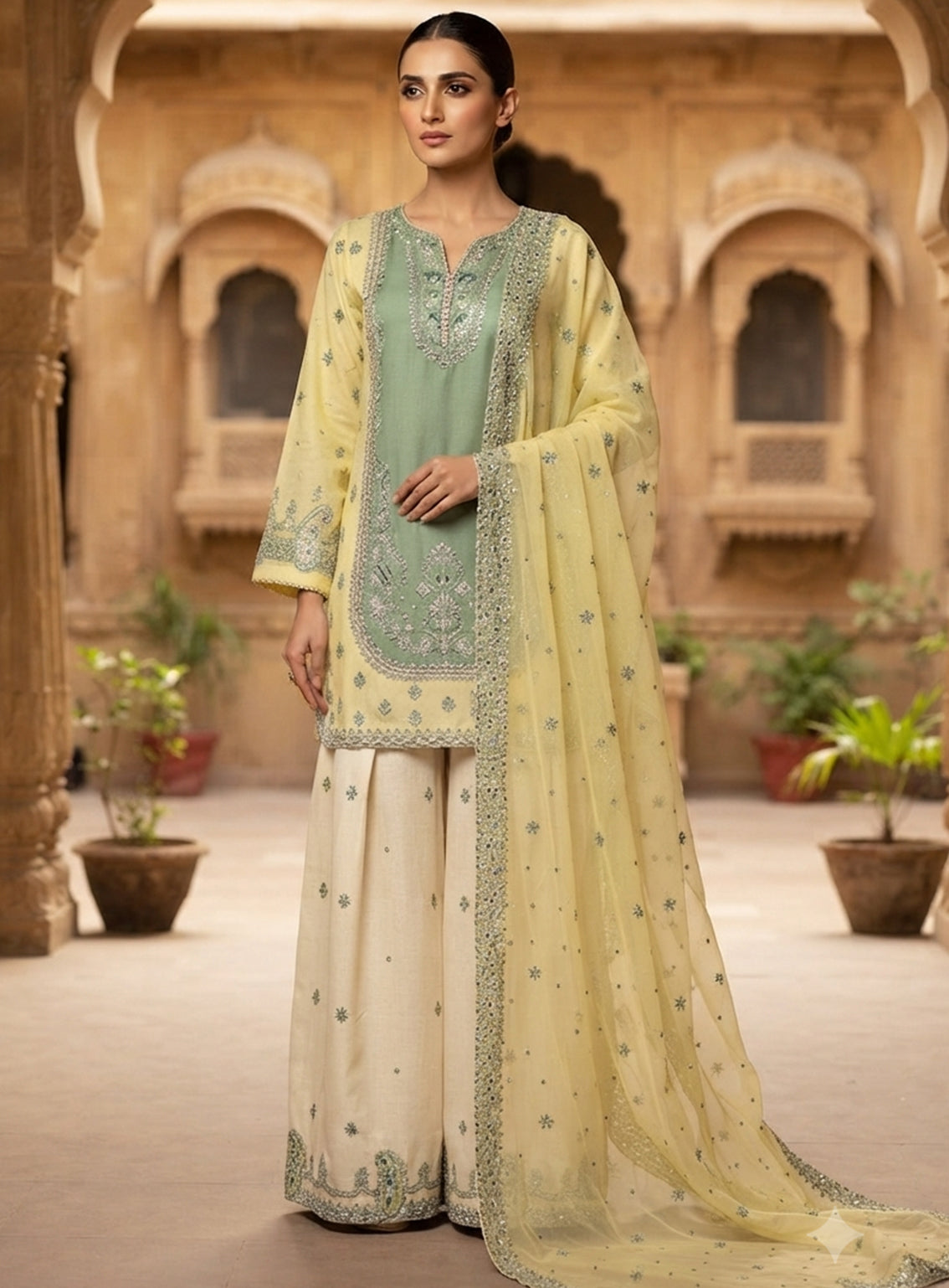 Royal Fashion Embroidered Lawn 3 Piece Stitched Suit RF26EP D-SB-01-PTYL