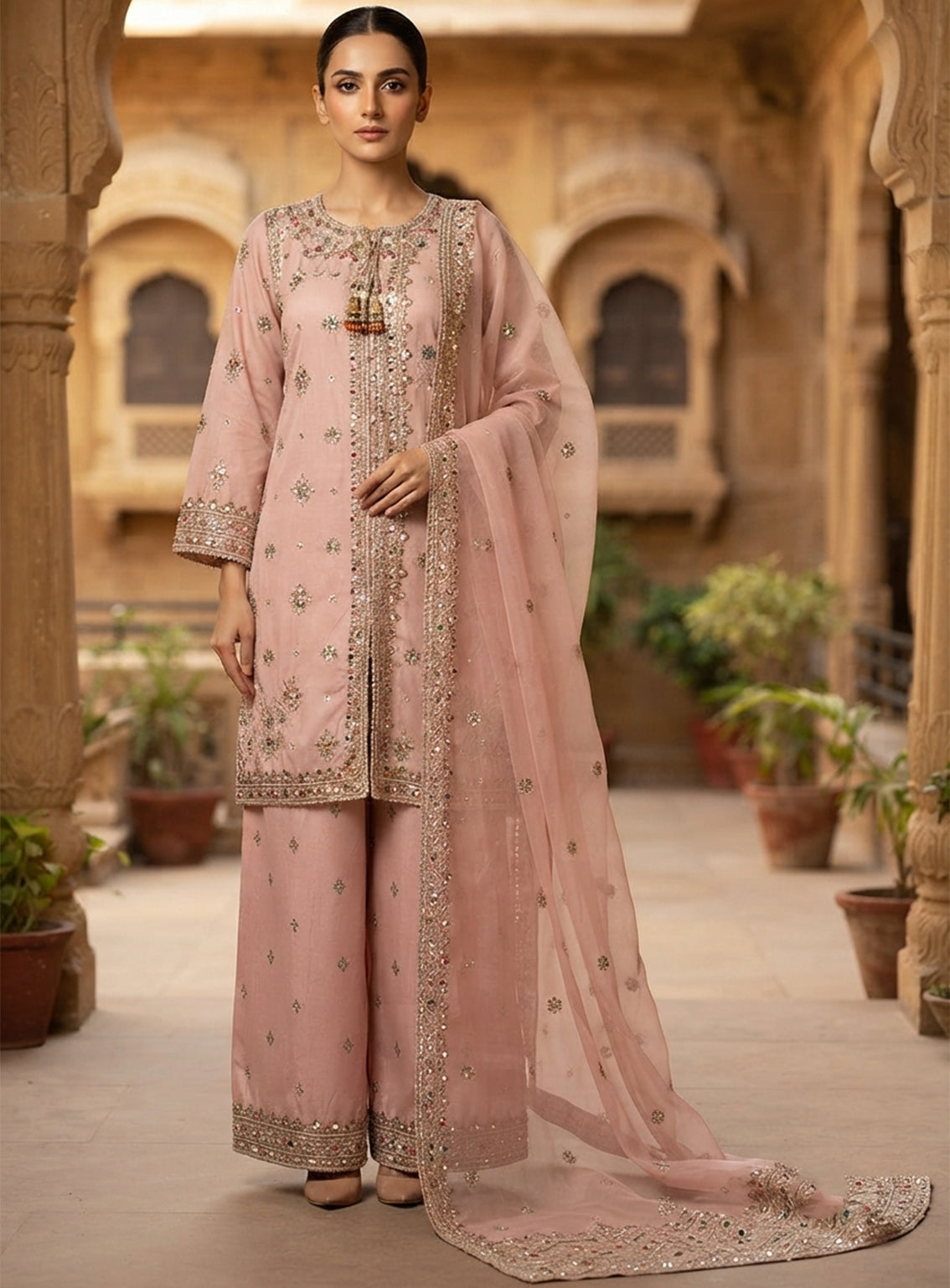 Royal Fashion Embroidered Lawn 3 Piece Stitched Suit RF26EP D-SB-03-LPK
