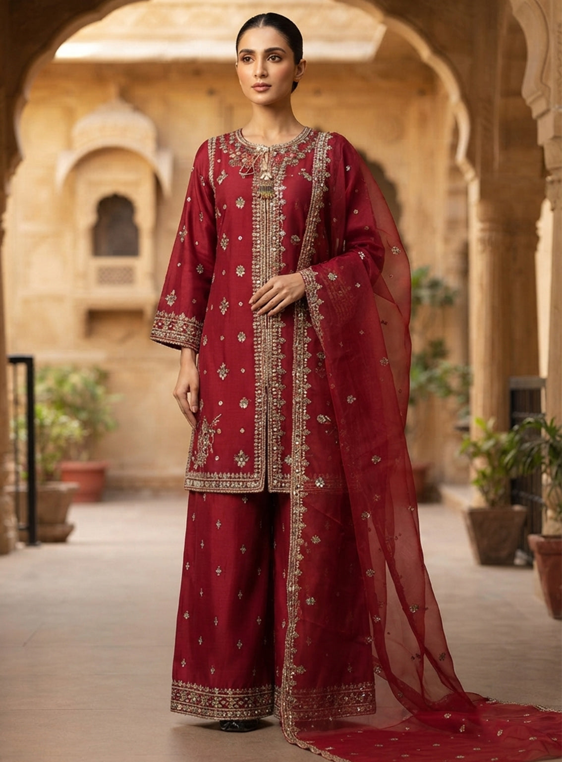 Royal Fashion Embroidered Lawn 3 Piece Stitched Suit RF26EP D-SB-03-MN