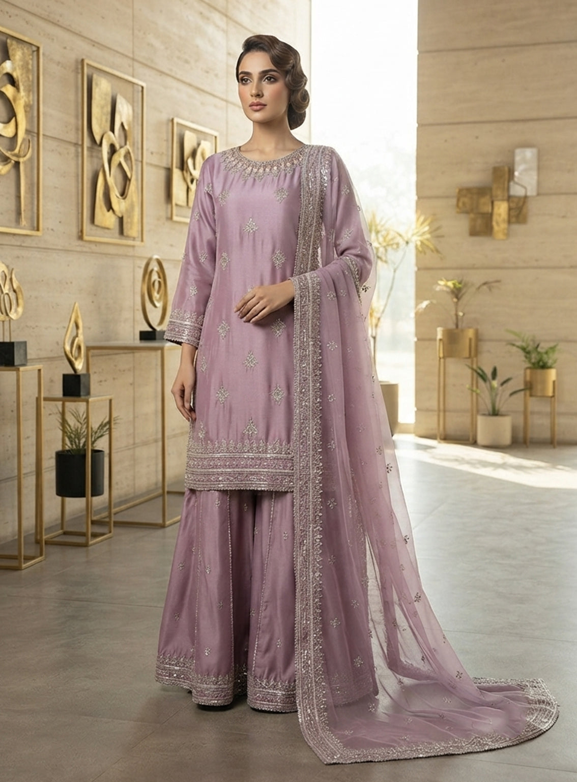 Royal Fashion Embroidered Lawn 3 Piece Stitched Suit RF26EP D-SB-04-PP
