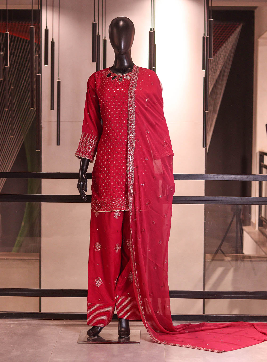 Royal Fashion Embroidered Raw Silk 3 Piece Stitched Suit RF26EP D-SB-06-AT