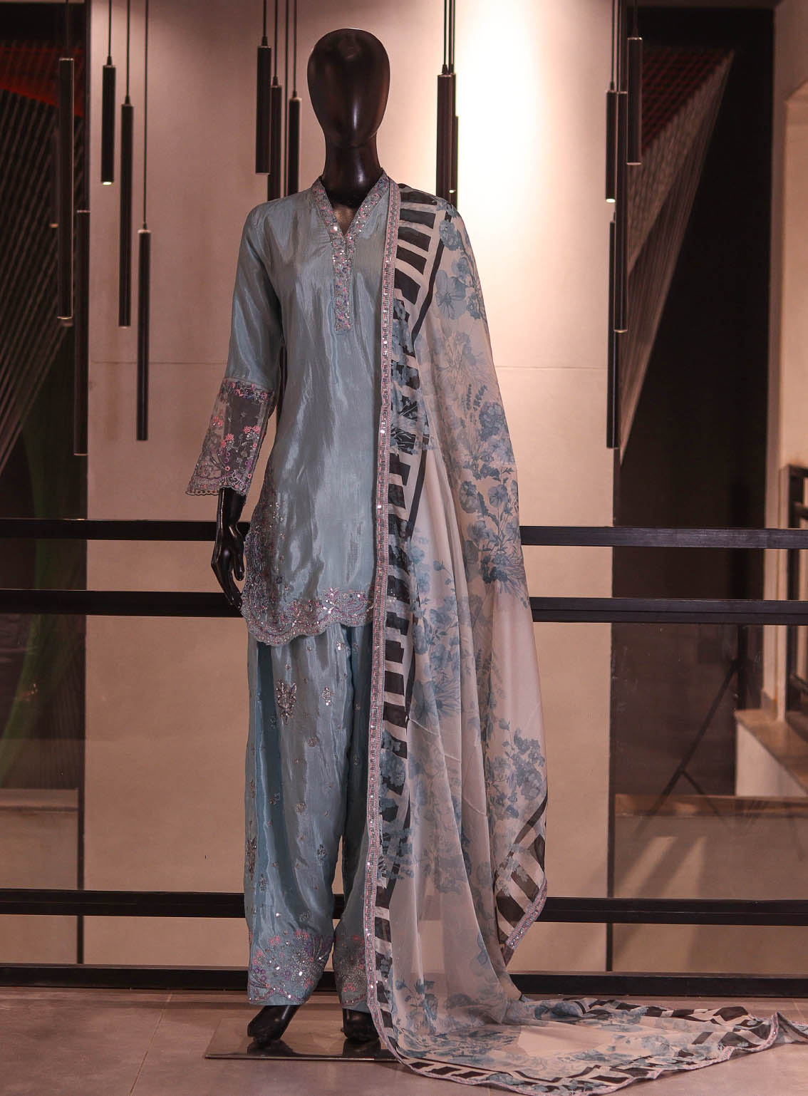 Royal Fashion Embroidered Raw Silk 3 Piece Stitched Suit RF26EP D-SB-09-FR