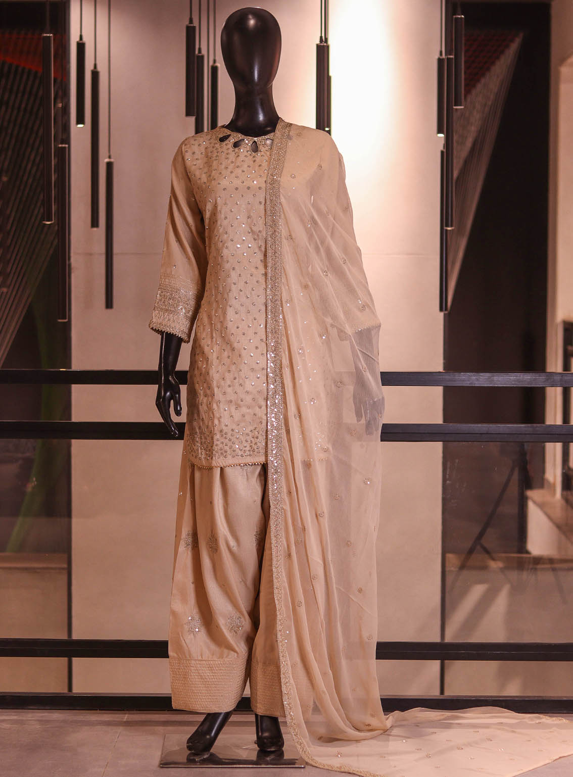 Royal Fashion Embroidered Silk 3 Piece Stitched Suit RF26EP D-SB-06-BG