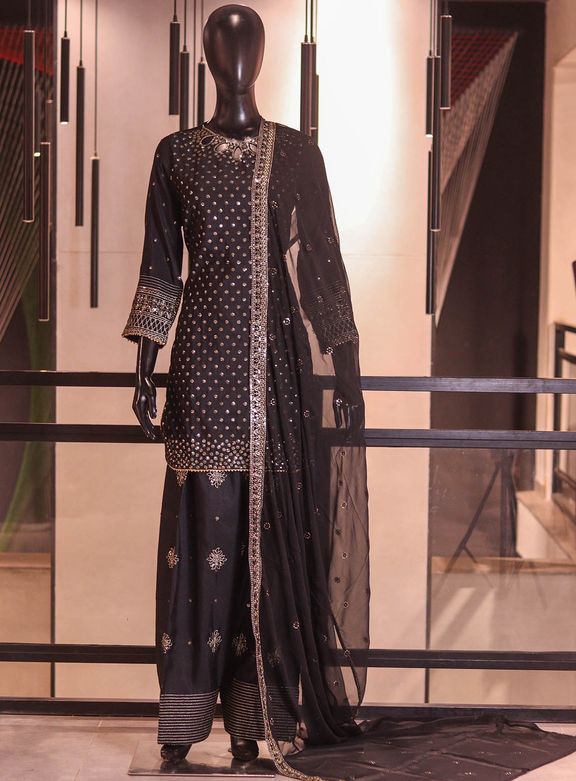 Royal Fashion Embroidered Silk 3 Piece Stitched Suit RF26EP D-SB-06-BK