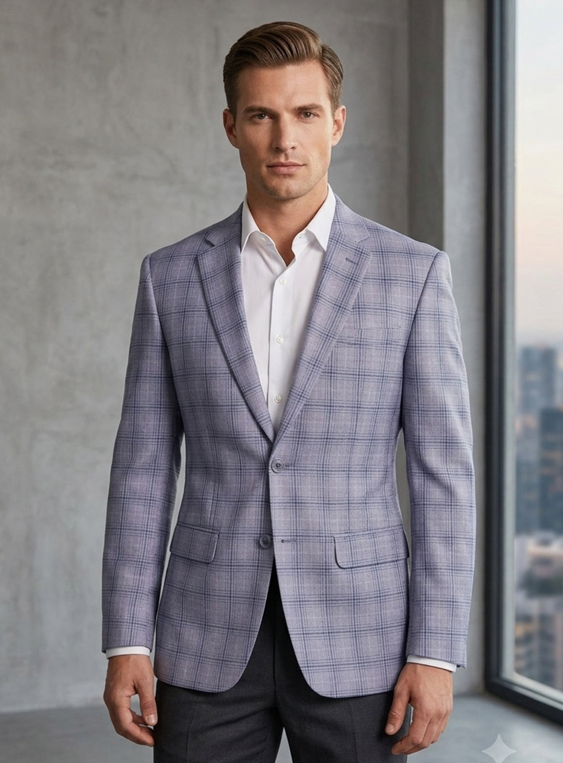 Royal Fashion Mens Check Casual Coat RF26CCC D-BE06-LBL
