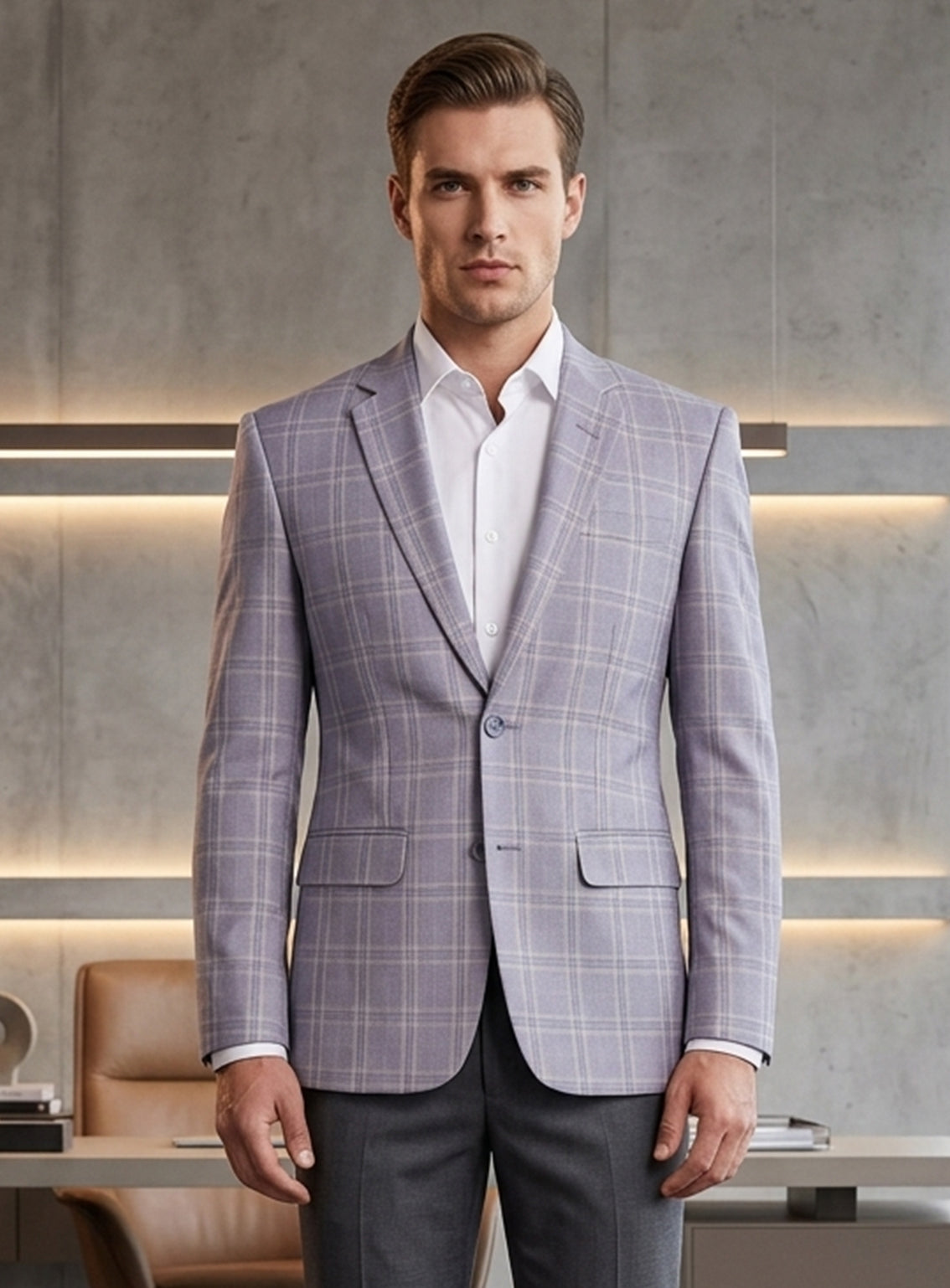 Royal Fashion Mens Check Casual Coat RF26CCC D-BE09-ML