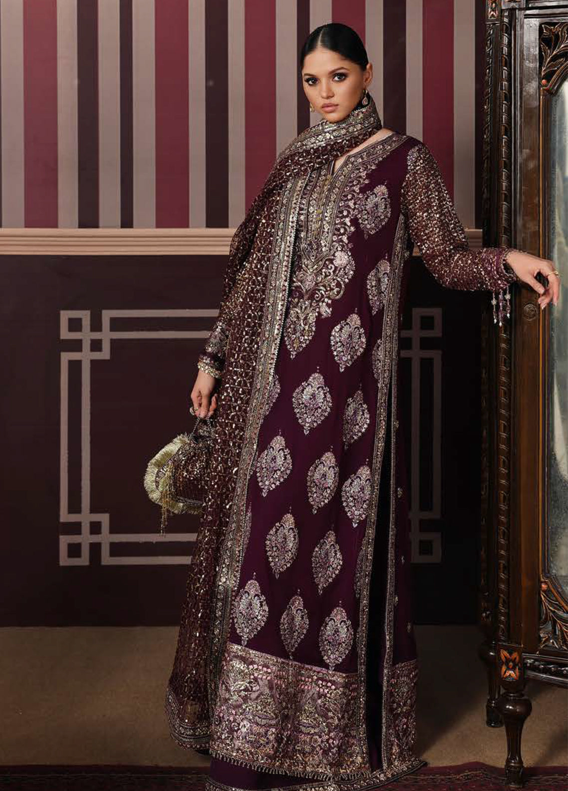 Royale Eternel By Roheenaz Embroidered Chiffon 3 Piece Unstitched Suit RNZ26REC D-06 REGAL CHARM
