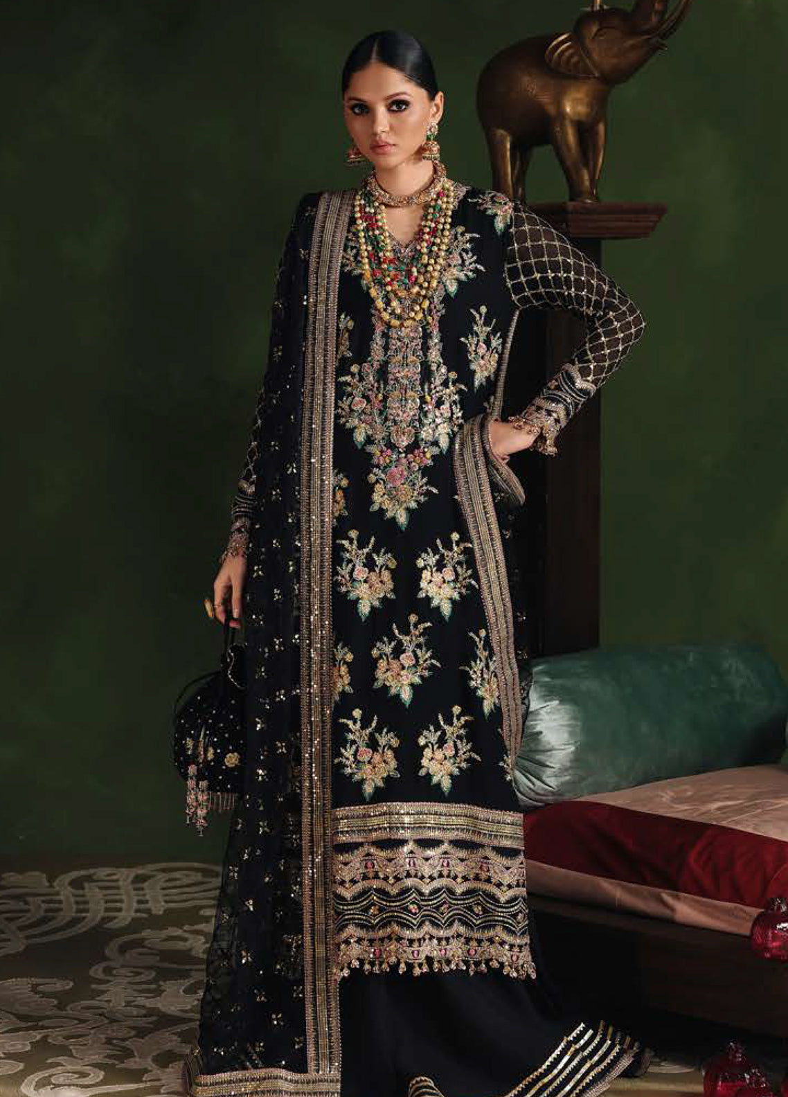 Royale Eternel By Roheenaz Embroidered Chiffon 3 Piece Unstitched Suit RNZ26REC D-07 RADIANT MUSE