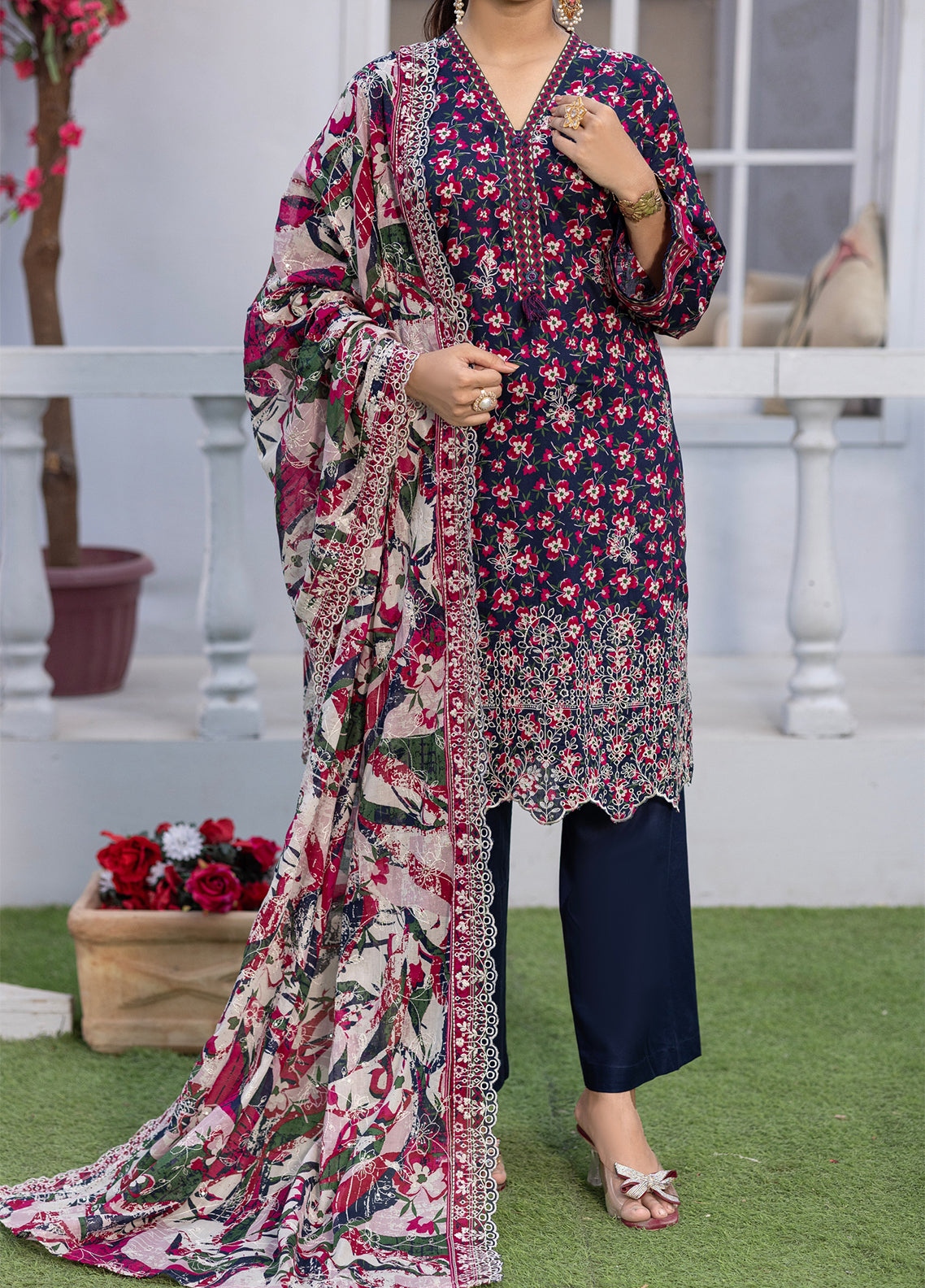 Safia By Aizal Embroidered Lawn 3 Piece Stitched Suit AL26SECD D-02