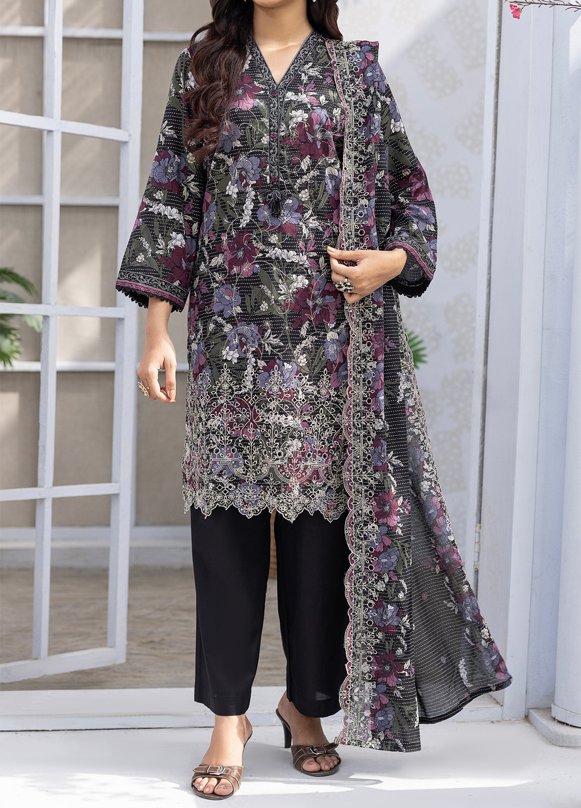 Safia By Aizal Embroidered Lawn 3 Piece Stitched Suit AL26SECD D-05