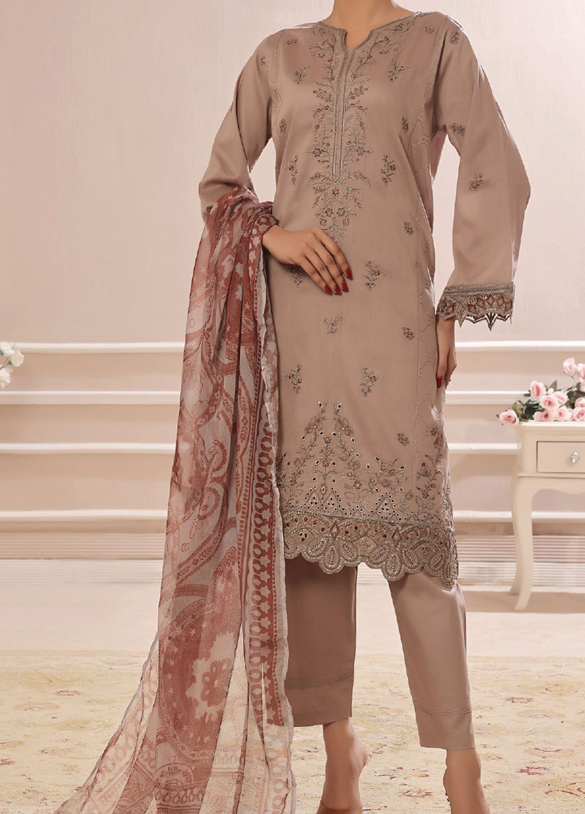 Samairah by Pak Fabrics Embroidered Chikankari Lawn Suits Unstitched 3 Piece - PF25SL CL-388