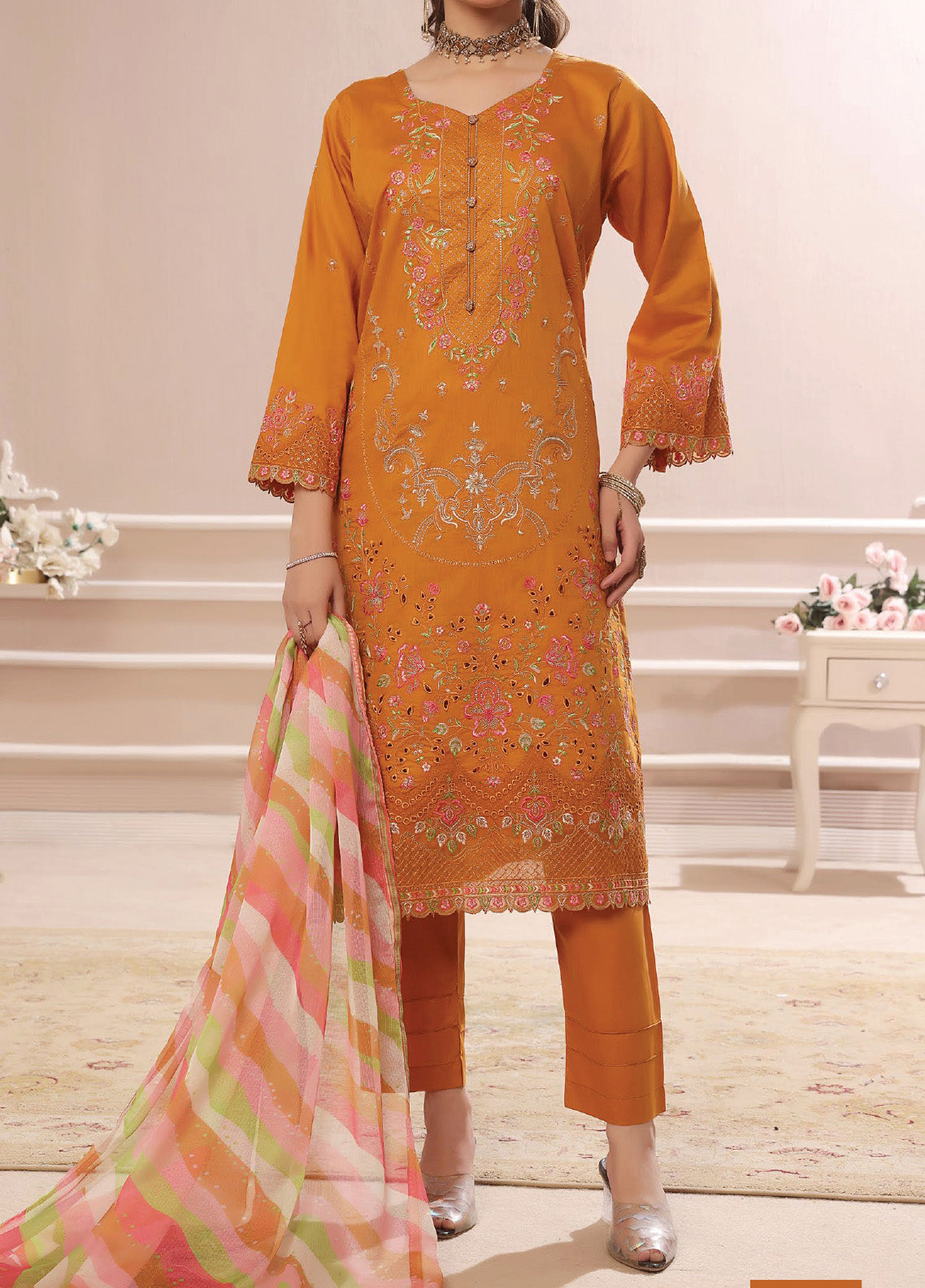 Samairah by Pak Fabrics Embroidered Chikankari Lawn Suits Unstitched 3 Piece - PF25SL CL-389