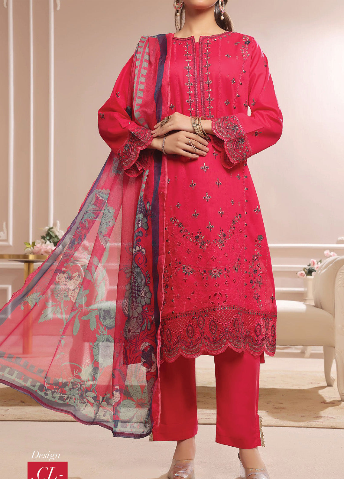 Samairah by Pak Fabrics Embroidered Chikankari Lawn Suits Unstitched 3 Piece - PF25SL CL-390