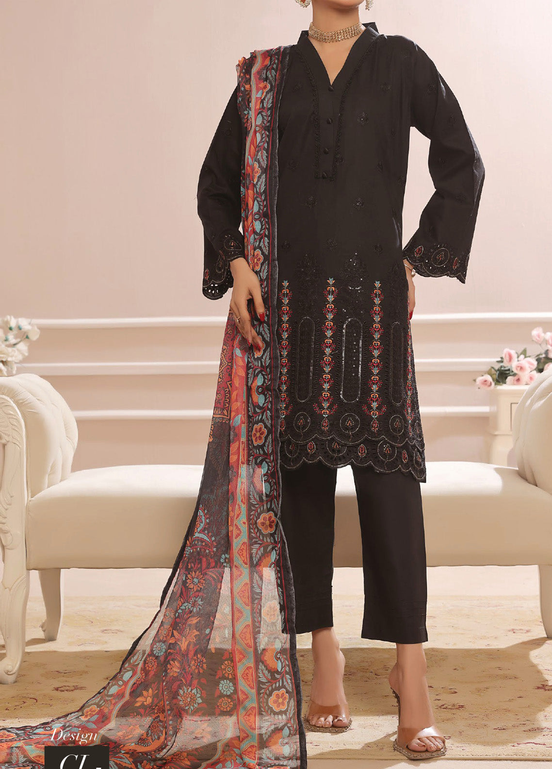Samairah by Pak Fabrics Embroidered Chikankari Lawn Suits Unstitched 3 Piece - PF25SL CL-391