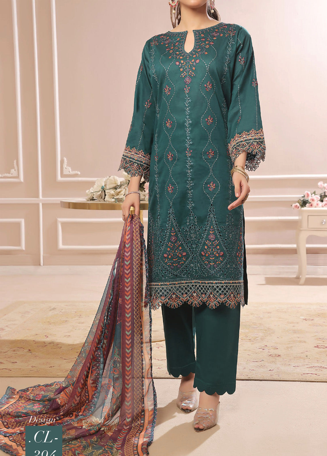 Samairah by Pak Fabrics Embroidered Chikankari Lawn Suits Unstitched 3 Piece - PF25SL CL-394