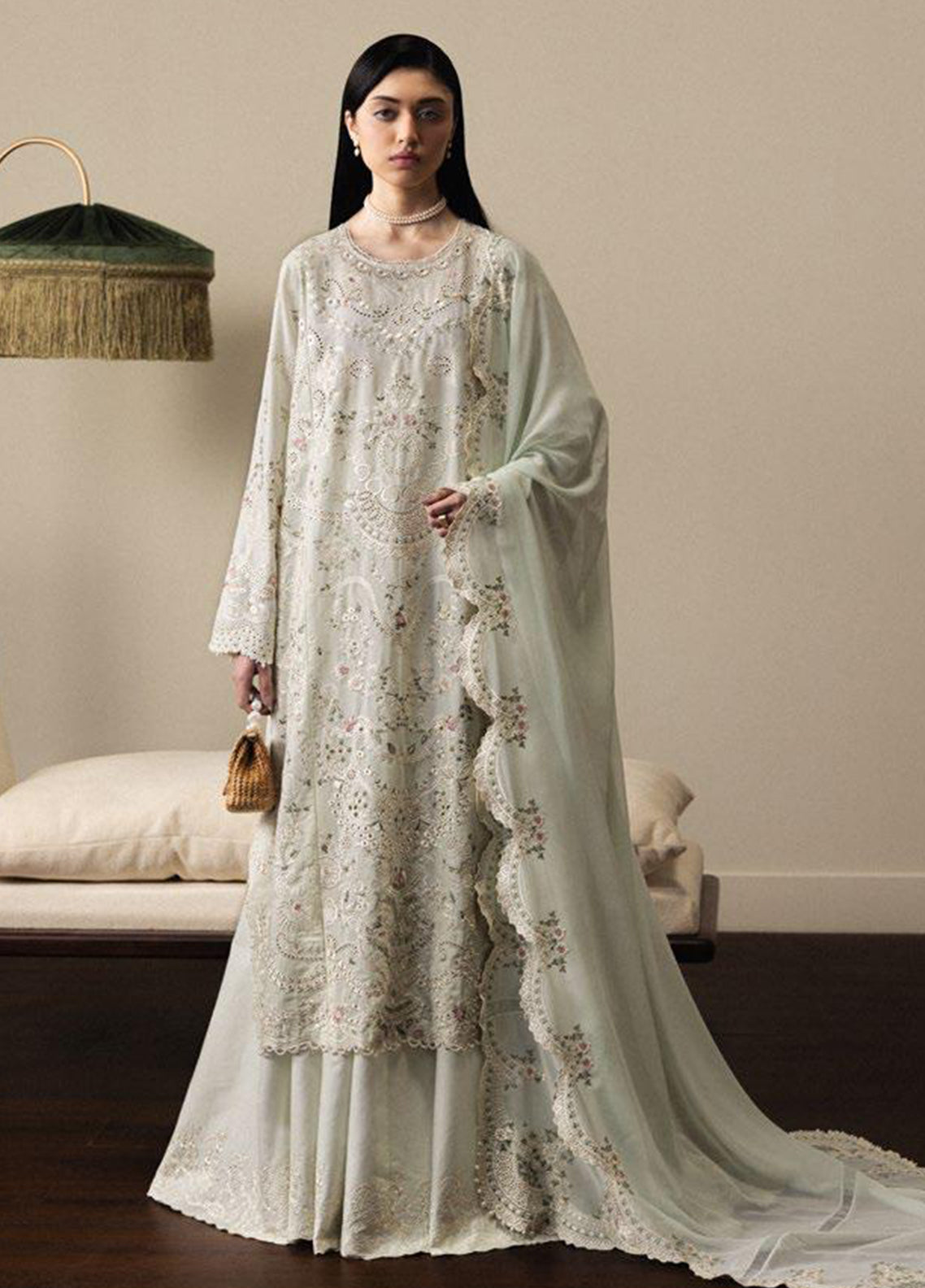 Satori By Zara Shahjahan Luxury Embrodiered Lawn 3 Piece Unstitched Suit CZS26SS&L D-04 AOIHA