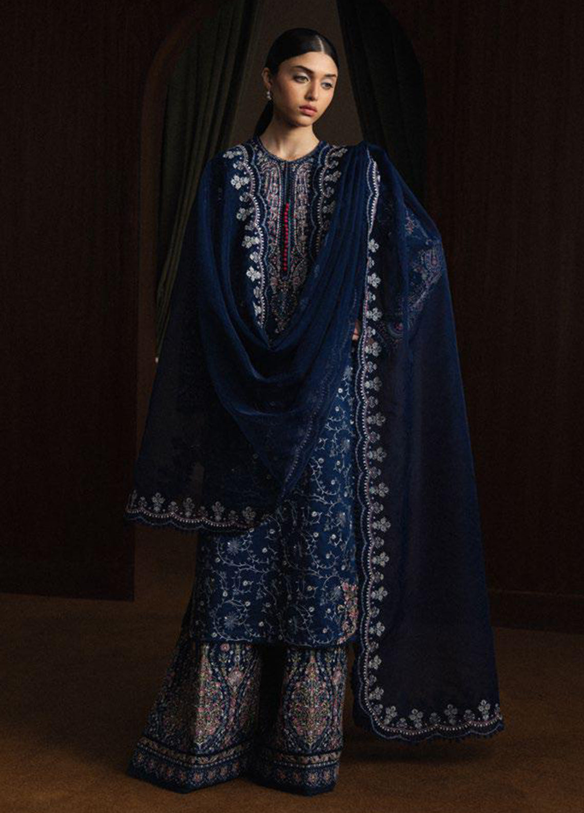 Satori By Zara Shahjahan Luxury Embrodiered Lawn 3 Piece Unstitched Suit CZS26SS&L D-09 SUIYO