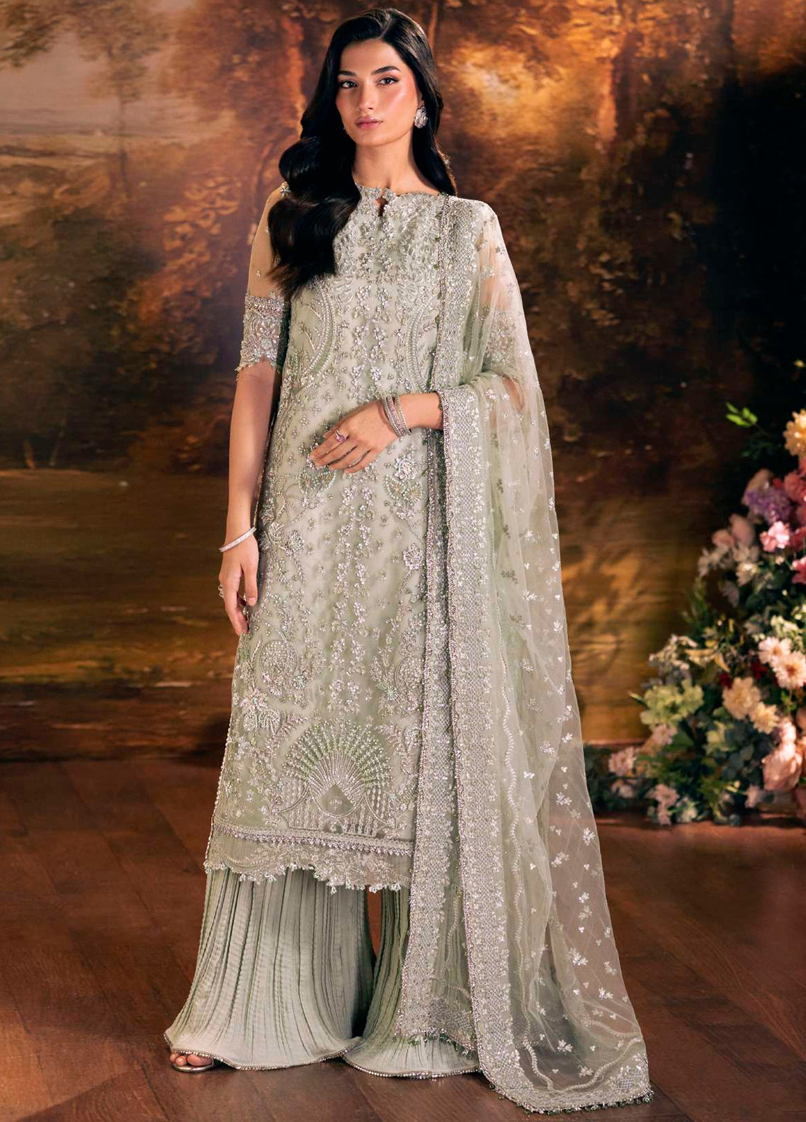 Serenade By Elaf Formal Embroidered Organza - Poly Net 3 Piece Unstitched Suit EF26SFH D-EHM-08 ELYSIA