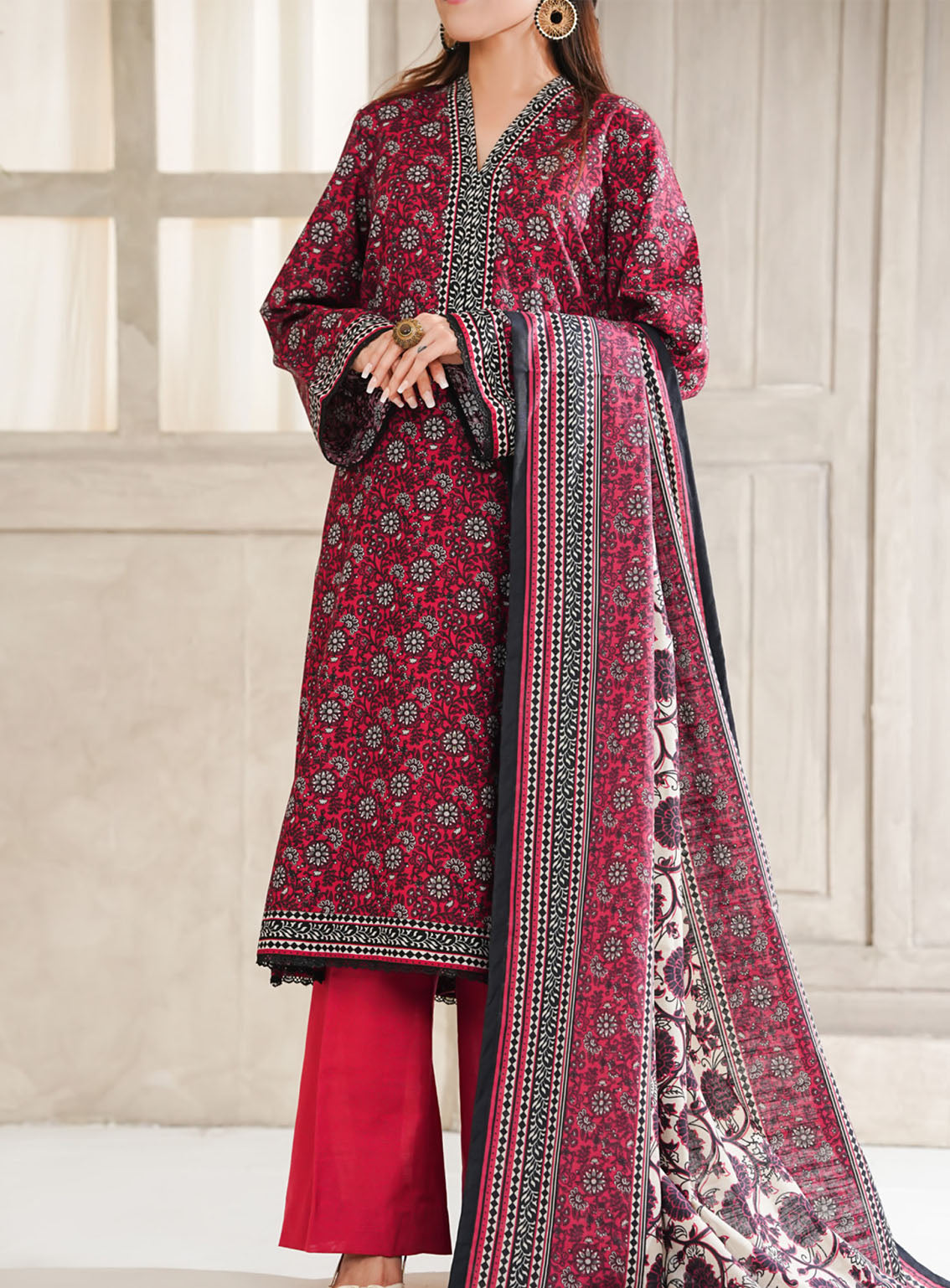 Shahkar By VS Textile Printed Khaddar Suits Unstitched 3 Piece - VS25PK2 5513