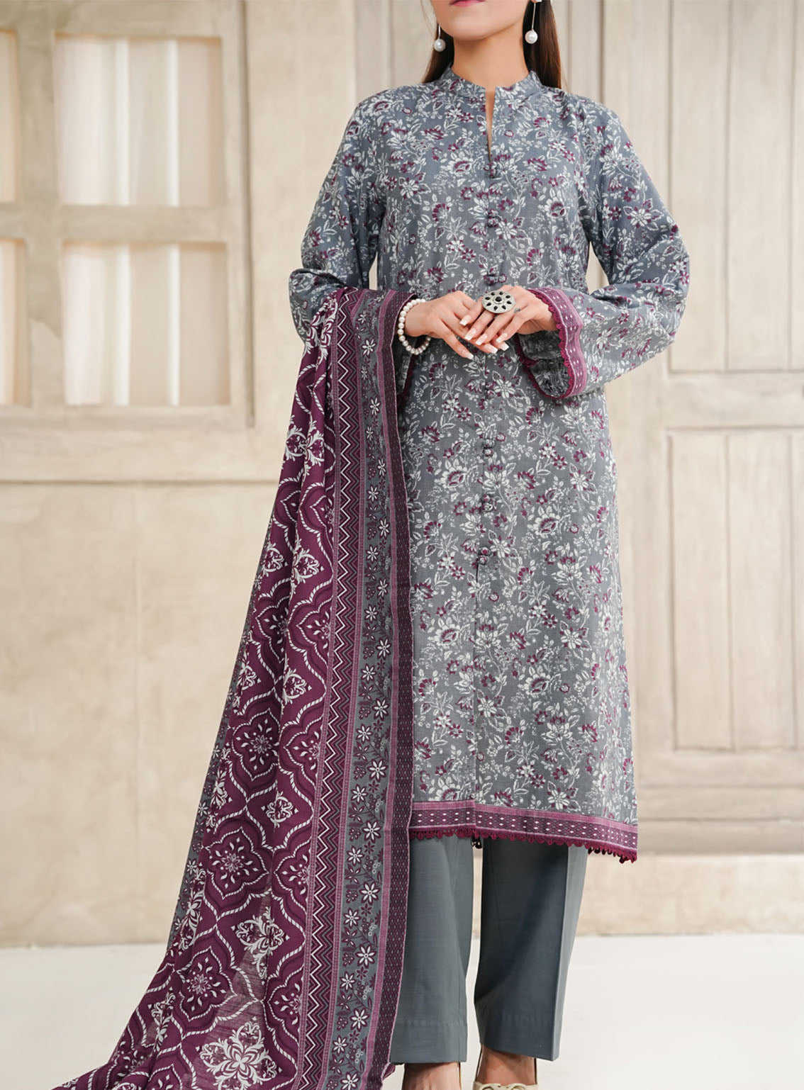 Shahkar By VS Textile Printed Khaddar Suits Unstitched 3 Piece - VS25PK2 5518