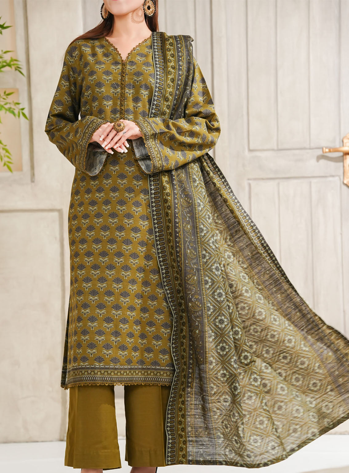 Shahkar By VS Textile Printed Khaddar Suits Unstitched 3 Piece - VS25PK2 5519