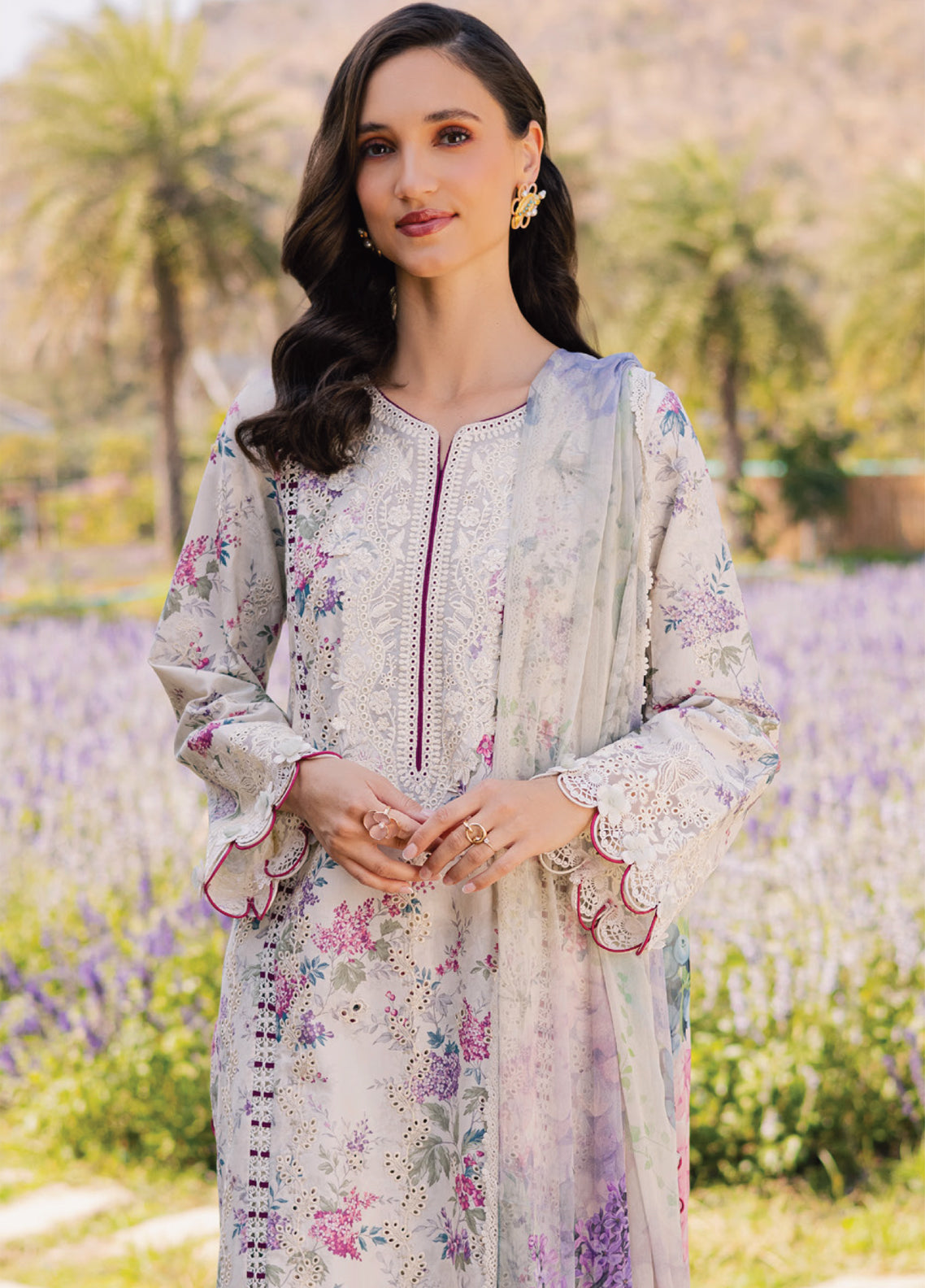 Shezlin By Aabyaan Chikankari Lawn 3 Piece Unstitched Suit ABY26SCEE D-AV-02 ELARA