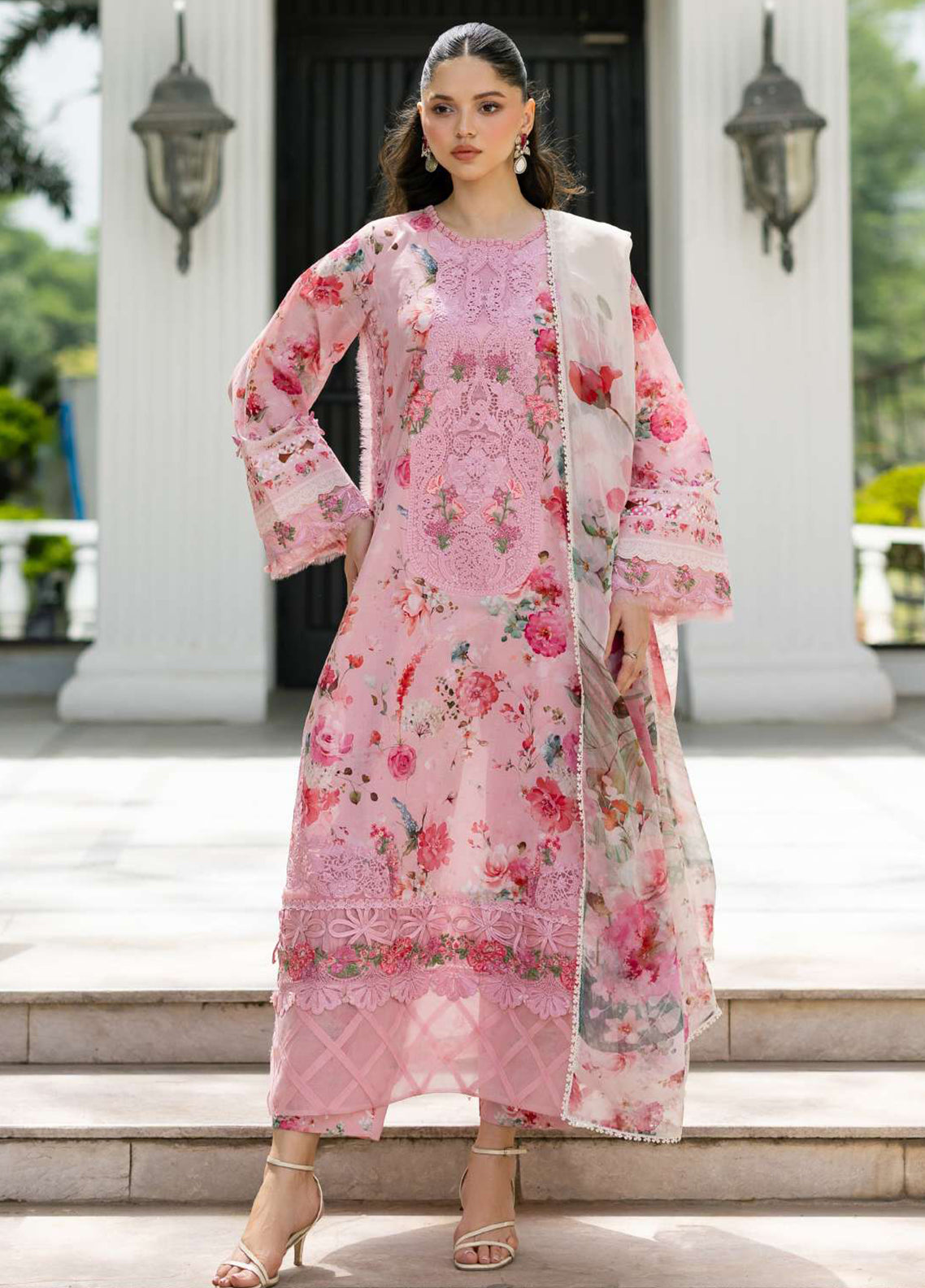 Signature By Elaf Embroidered Lawn 3 Piece Unstitched Suit EF26SElV2 D-4B MIRA