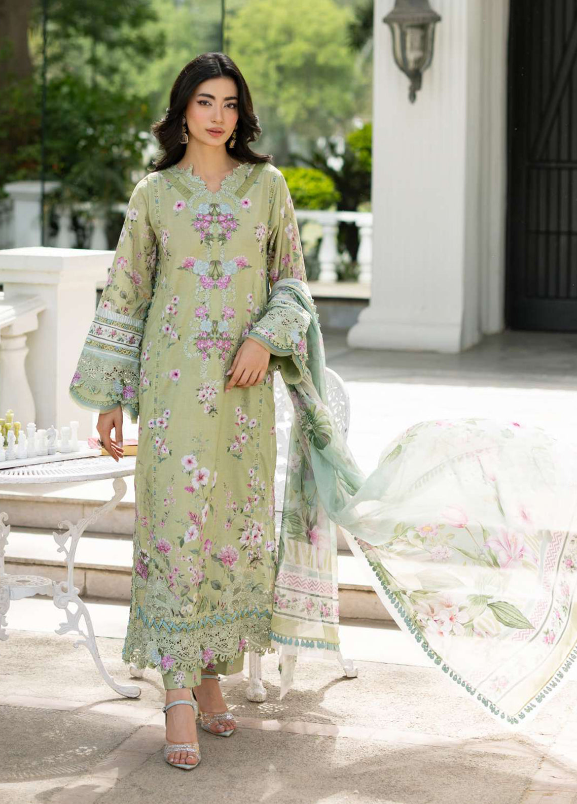 Signature By Elaf Embroidered Lawn 3 Piece Unstitched Suit EF26SElV2 D-6A JADE