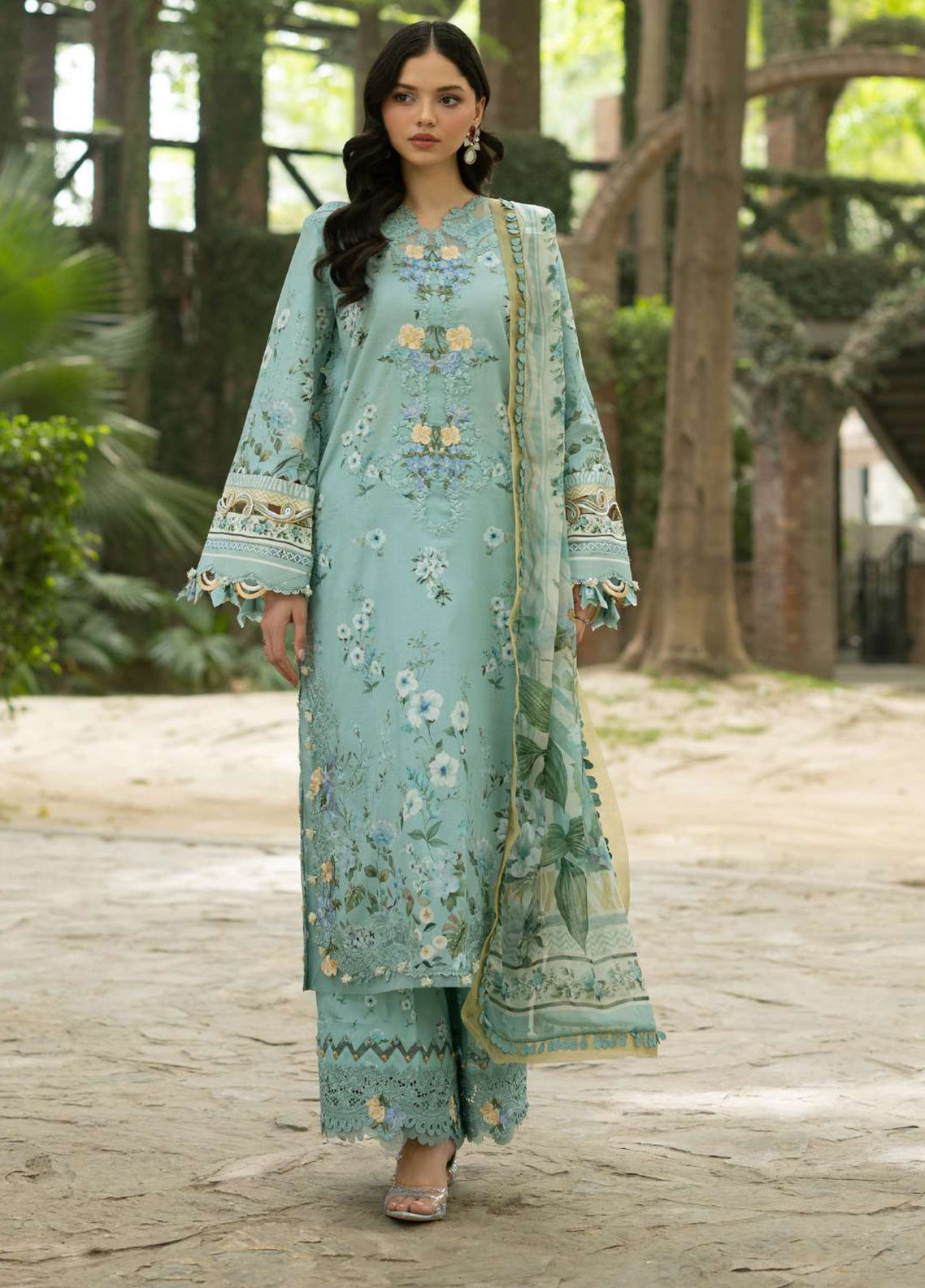 Signature By Elaf Embroidered Lawn 3 Piece Unstitched Suit EF26SElV2 D-6B ZARIA
